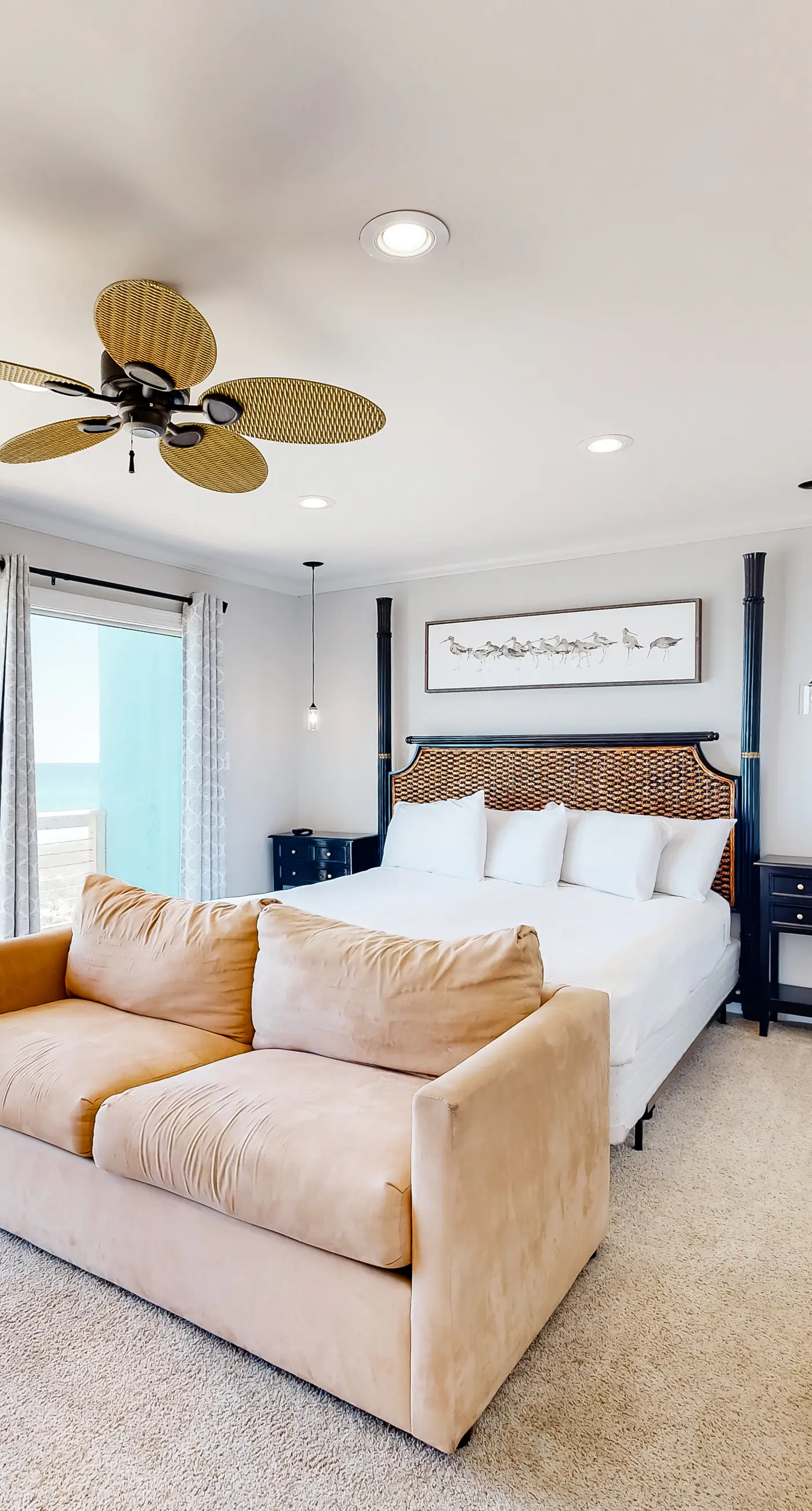 Three-Story Beachfront Gem with a Private Balcony, Ocean View, & Full Kitchen