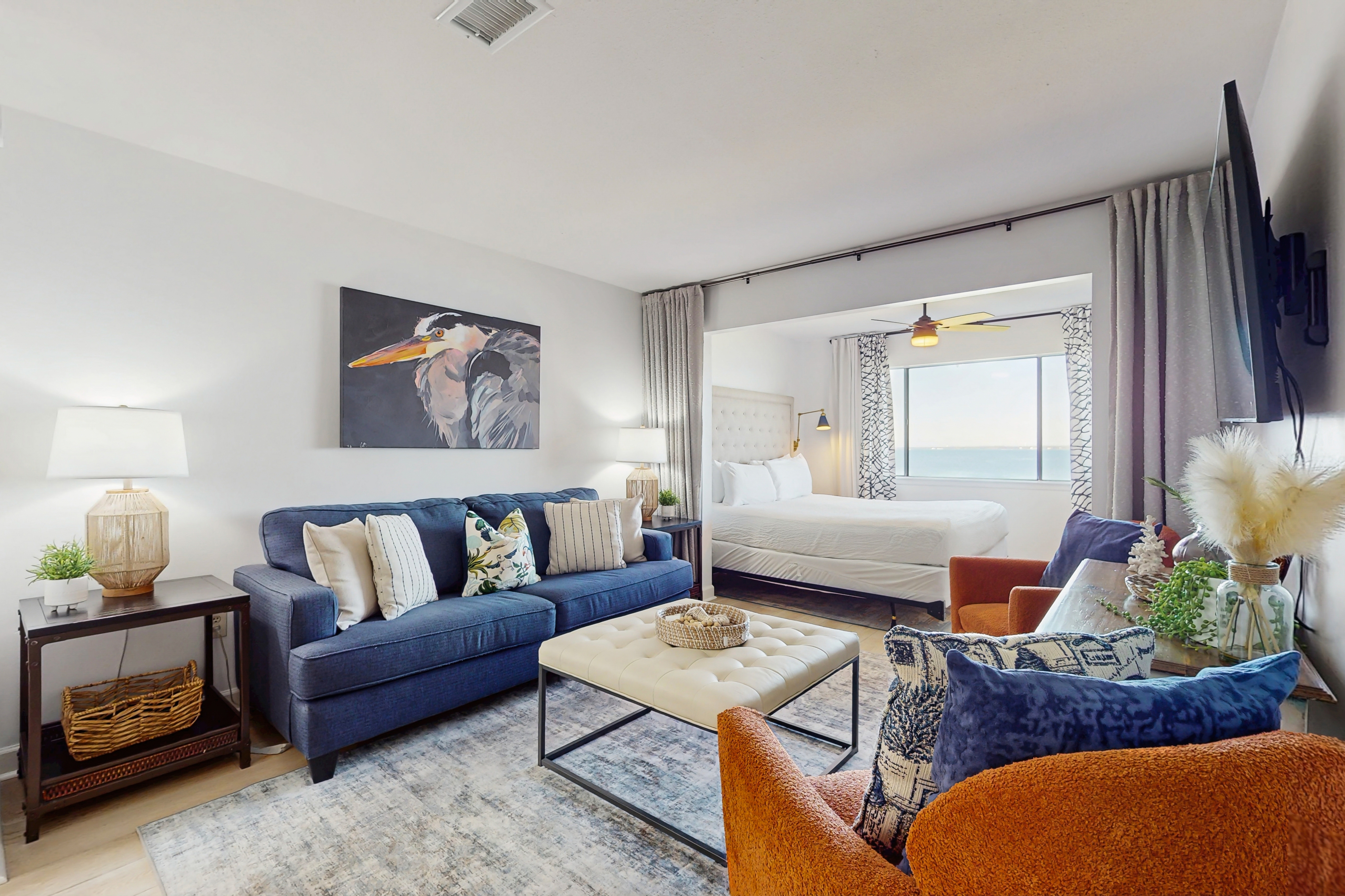 Cozy coastal condo with water view, pool, central A/C, & easy beach access