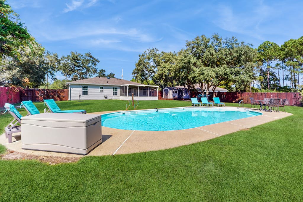 Amazing home near beach with private pool, screened porch, & huge yard