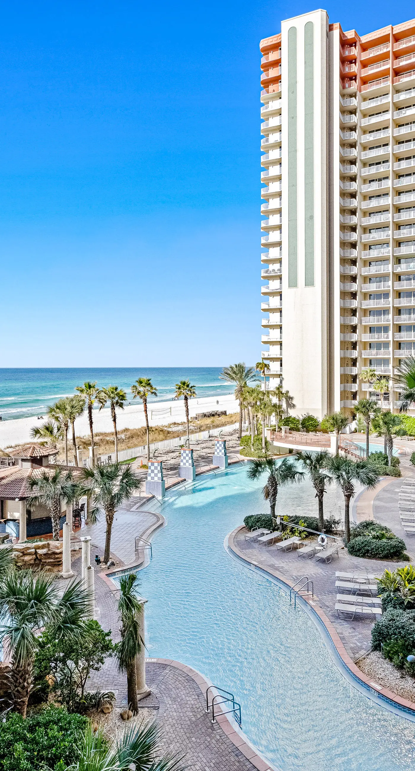 Beachfront condo with amazing Gulf views, balcony, pools, hot tubs, gym, & sauna