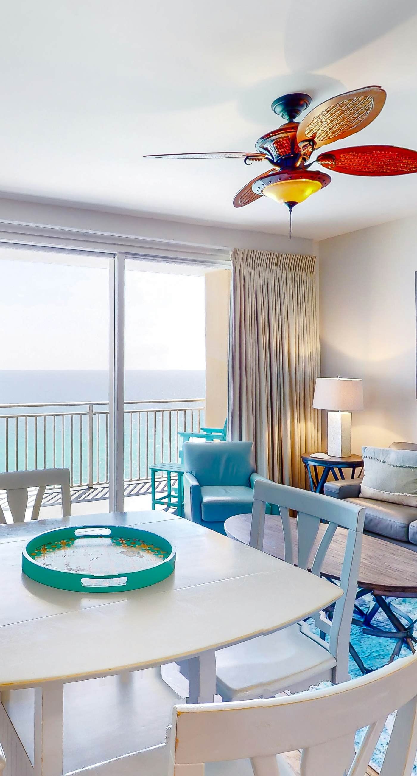 Gulf-view escape near the beach with pool, hot tub, balcony & w/d