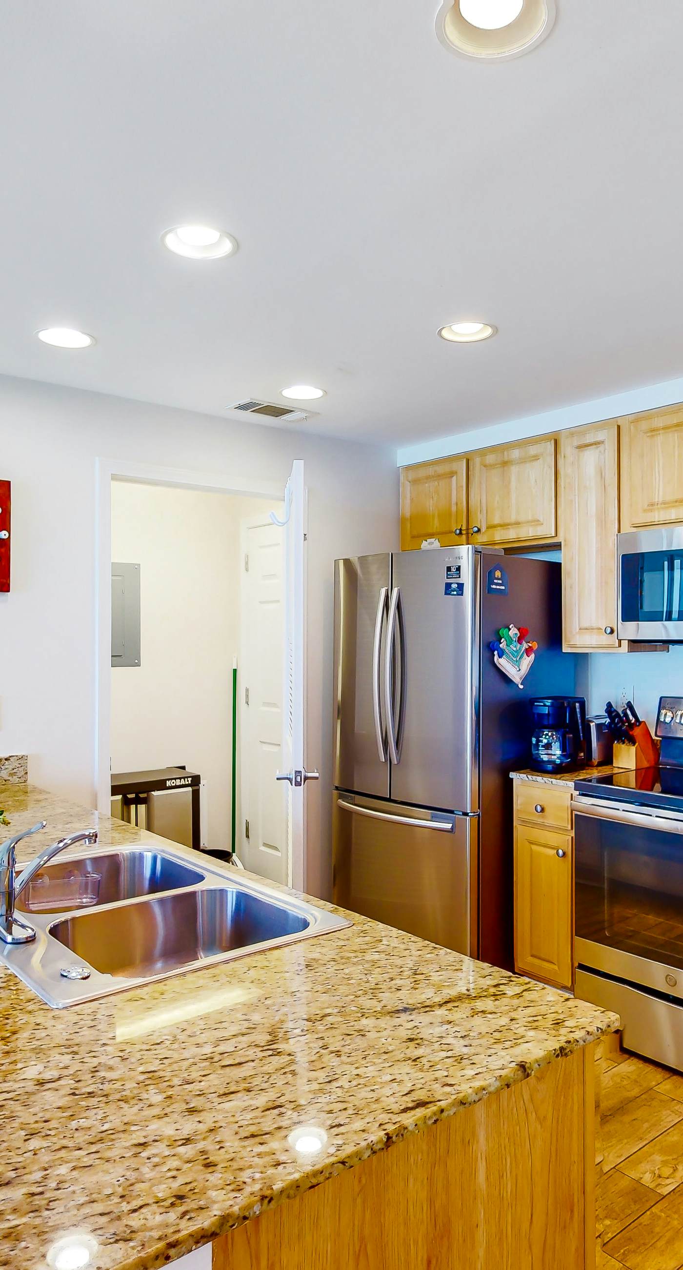 Gulf-view escape near the beach with pool, hot tub, balcony & w/d