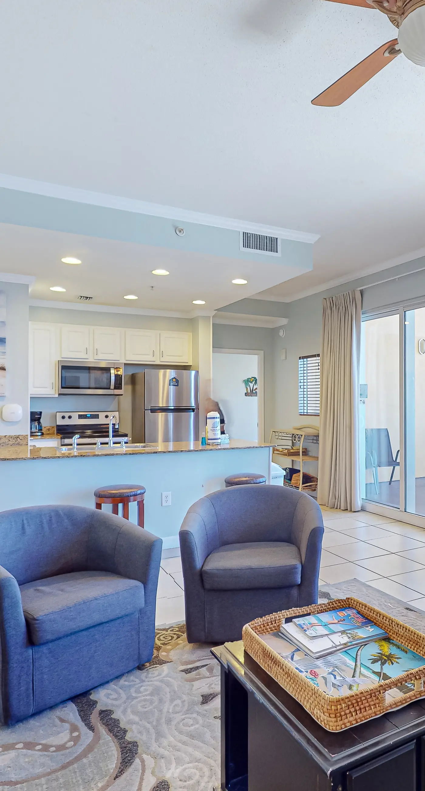 High-end beachfront condo with pools & gym - walk to the beach