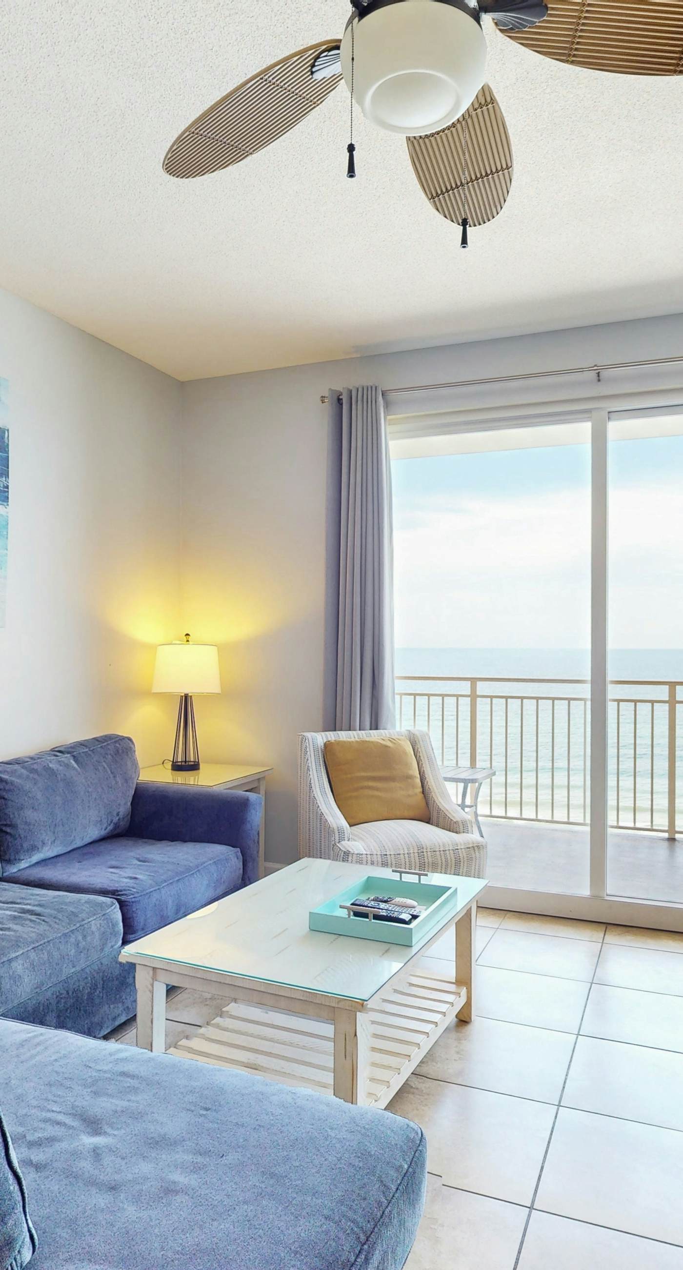 Tropical-themed condo with bi-level pool, fitness center & beach access