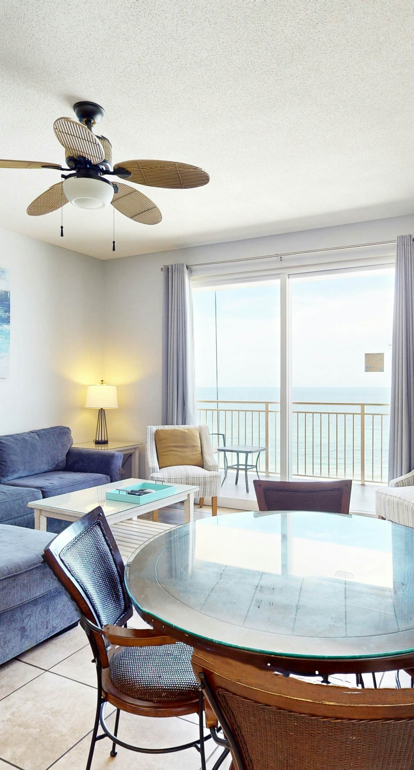 Tropical-themed condo with bi-level pool, fitness center & beach access