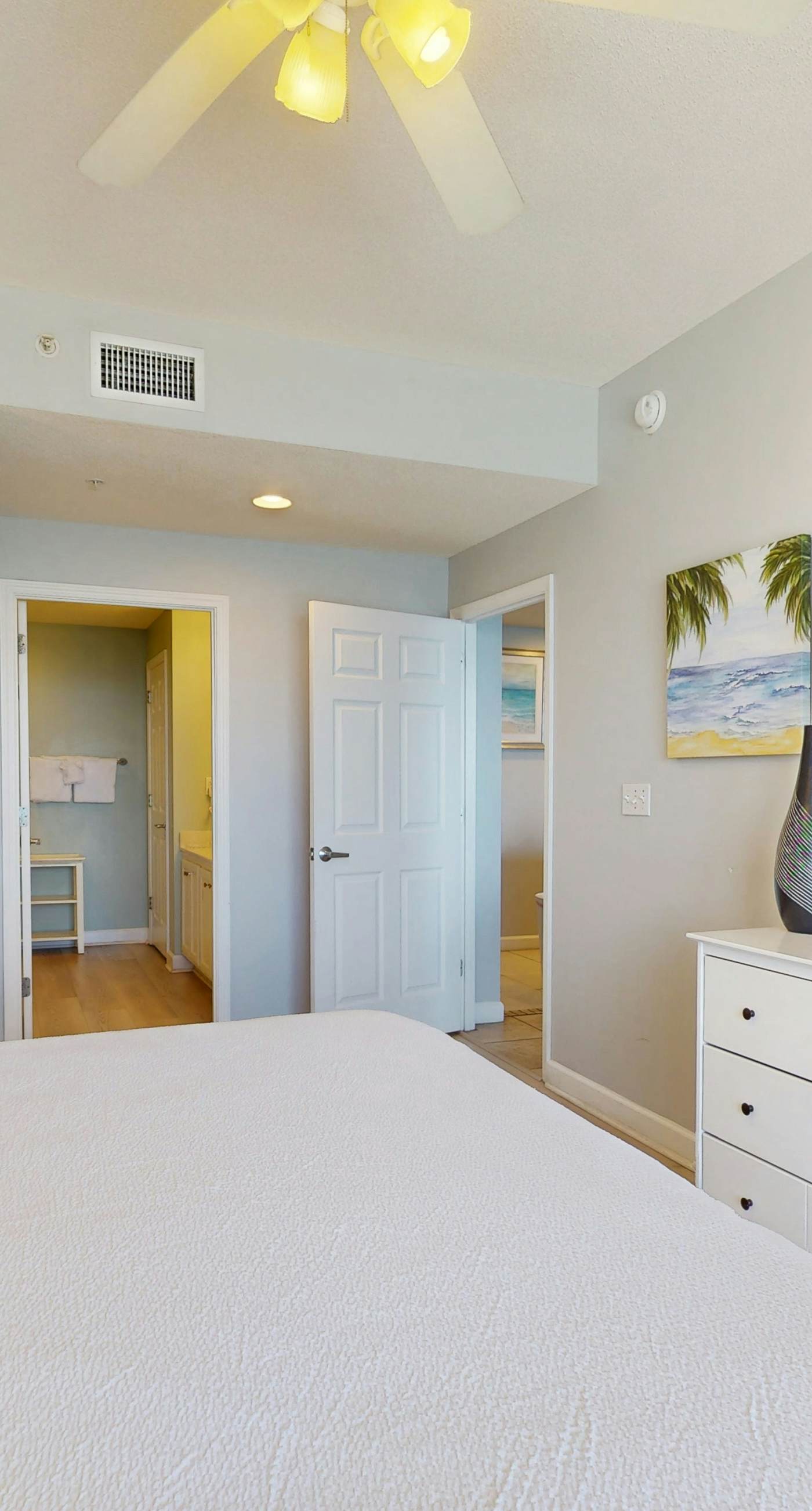 Tropical-themed condo with bi-level pool, fitness center & beach access