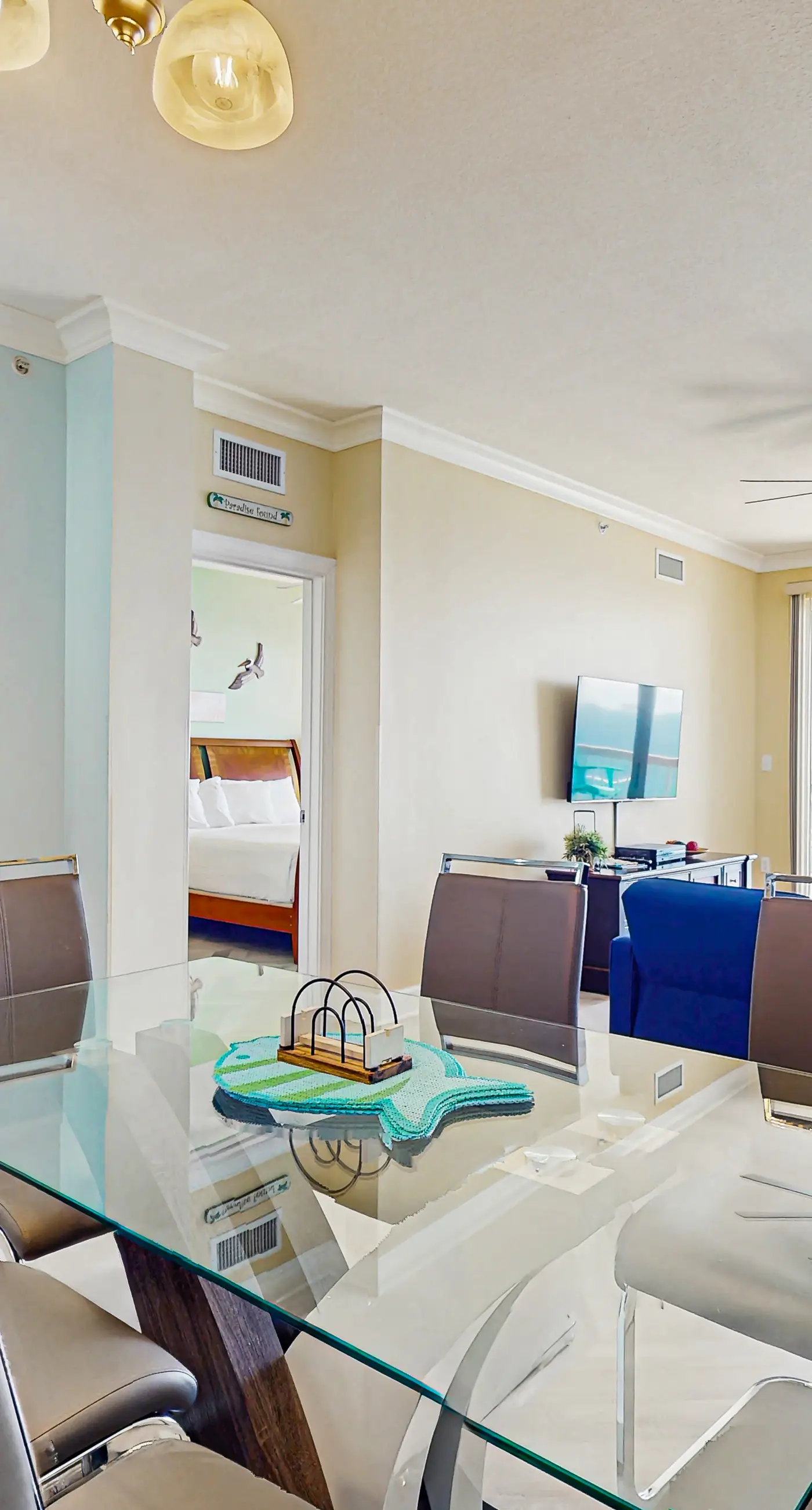 Sand-front condo with pool, hot tub, gym, scenic balcony, smart TVs, W/D, & AC