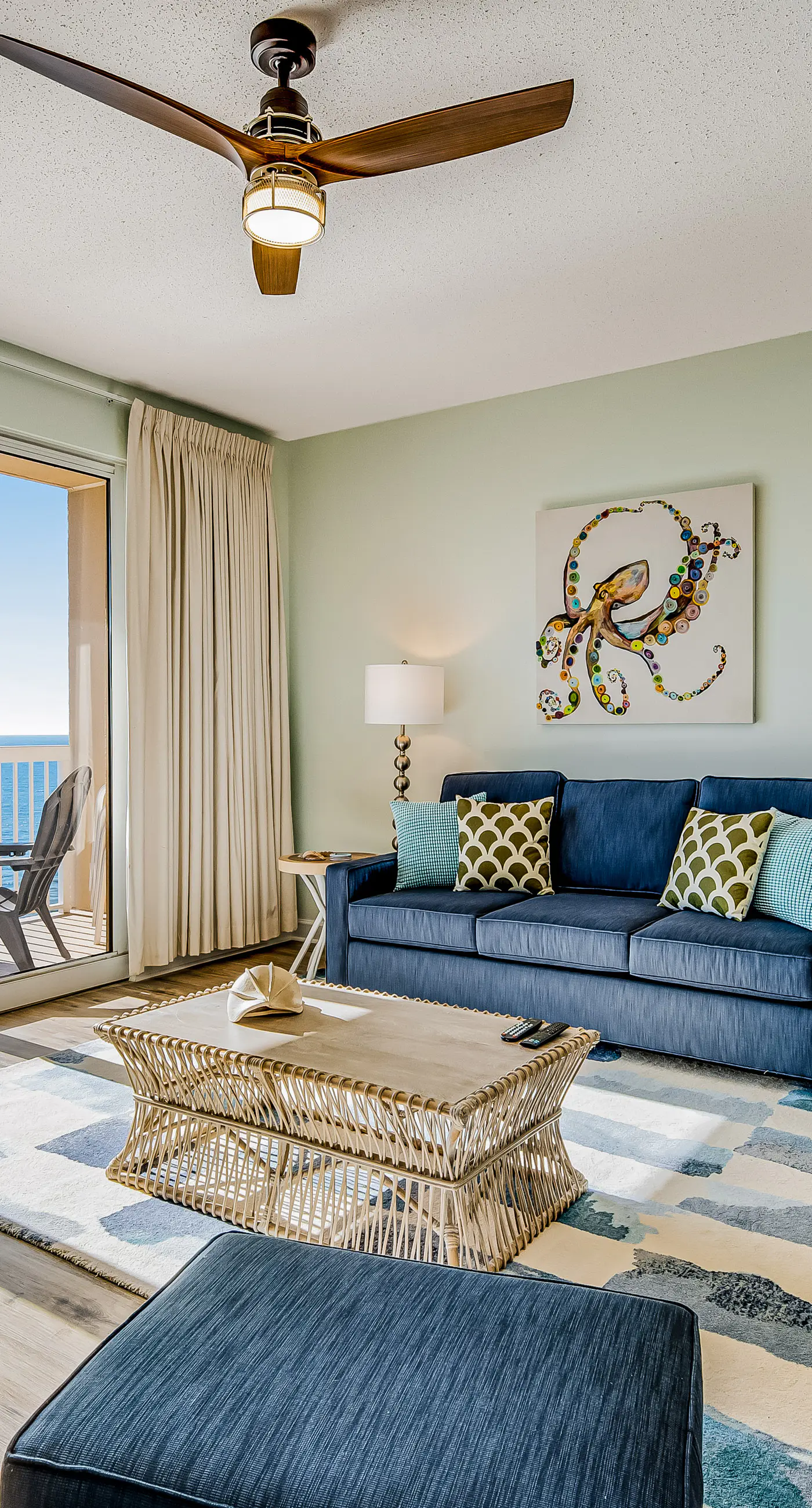 Tropical, waterfront oasis with furnished balcony, pools, & beach access