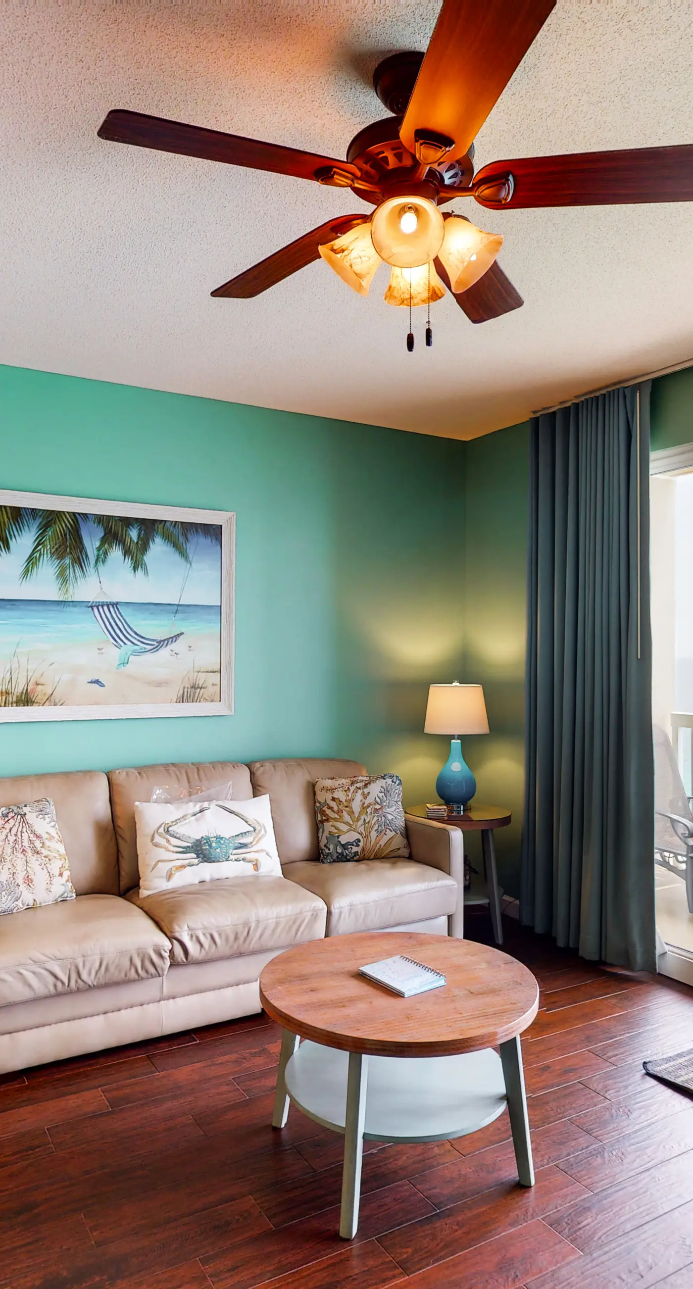 Beachfront, seafoam sanctuary with furnished balcony, pools, & gym