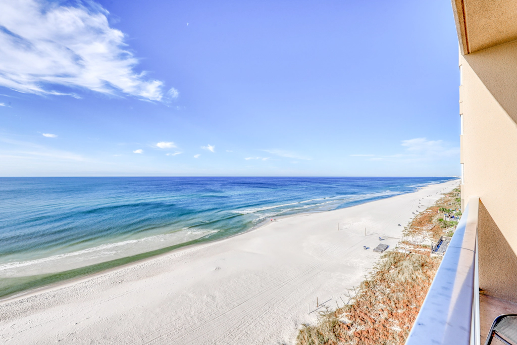 Welcoming, beachfront condo with Gulf views, pools & fitness center