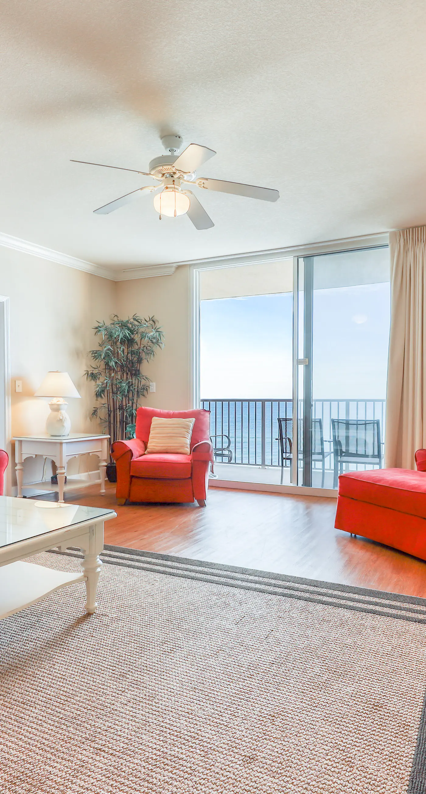 Welcoming, beachfront condo with Gulf views, pools & fitness center