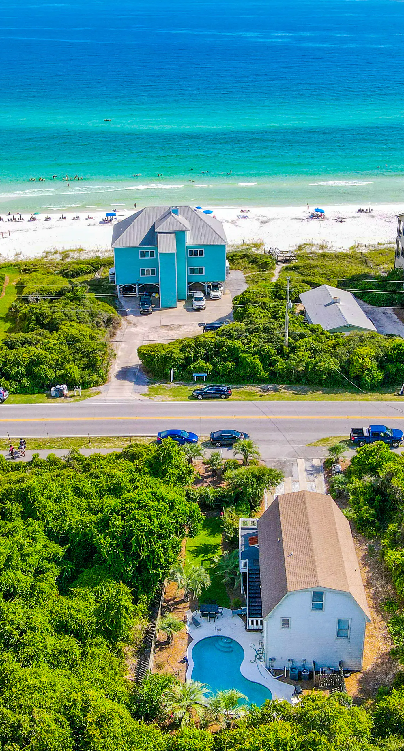 Dog-friendly, Gulf-view home with pool, decks, WiFi, & WD - walk to beach