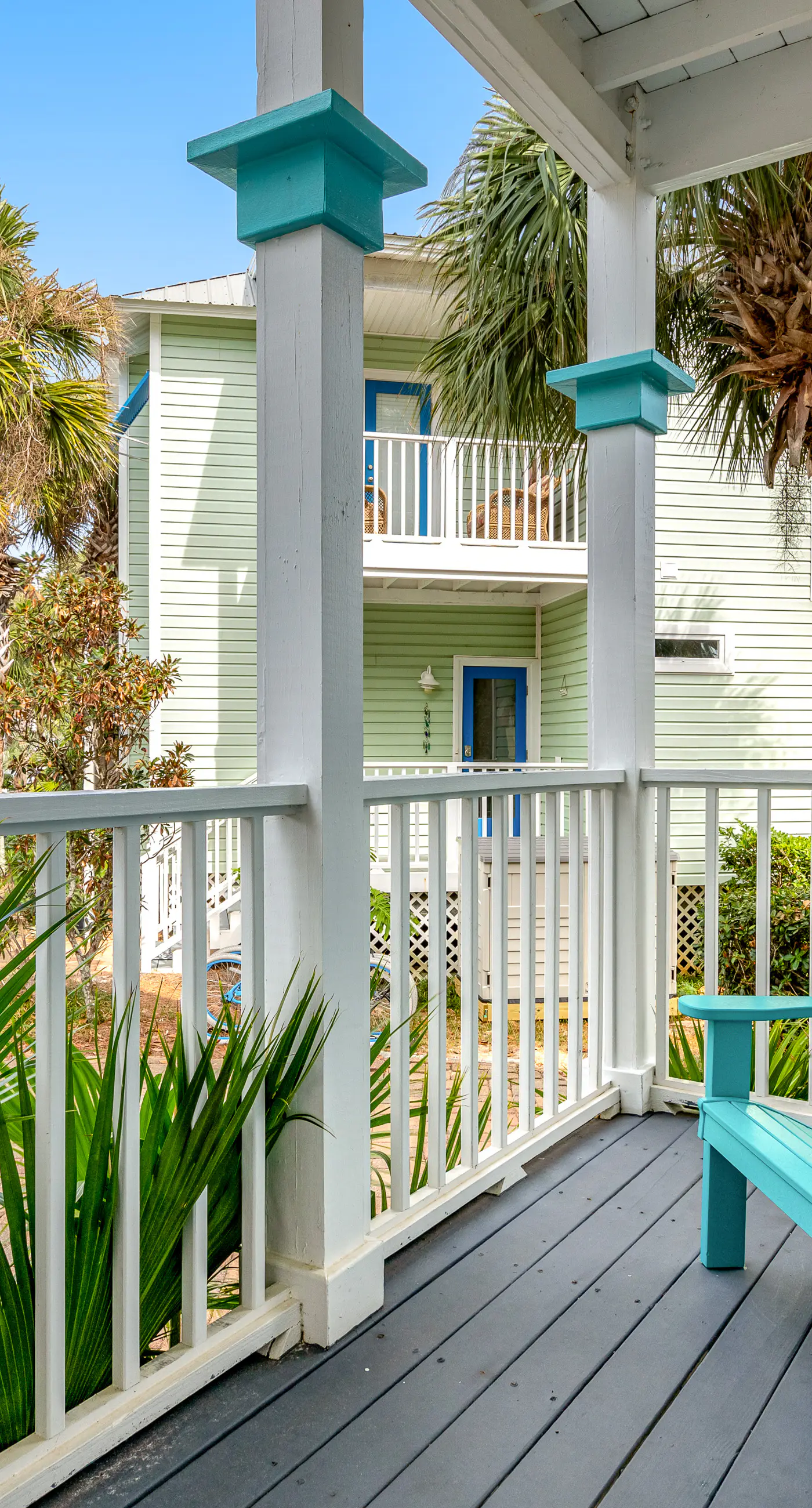 Charming getaway with lovely porches & shared pool - walk to the beach