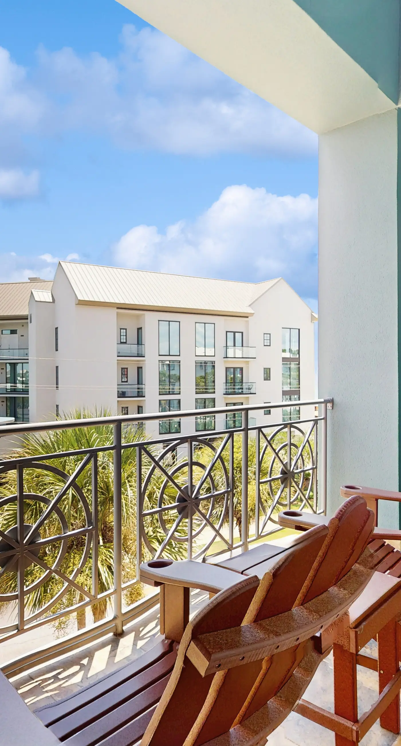 Spacious condo with large living area, private balcony & shared pool