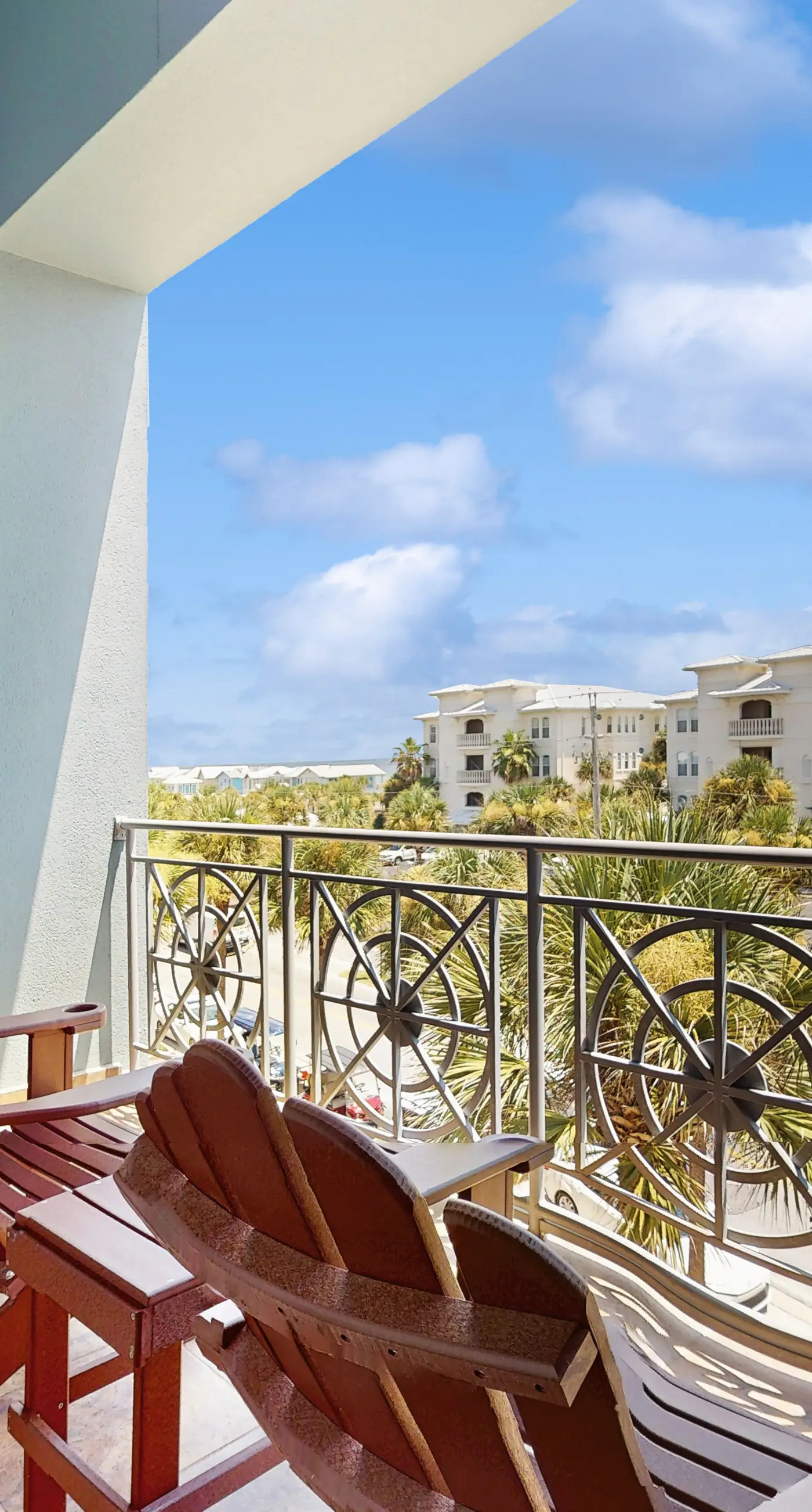 Spacious condo with large living area, private balcony & shared pool