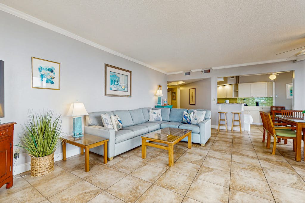 Experience the ultimate beach getaway at Surfside Resort 912 in beautiful Miramar Beach. This spacious two bedroom condominium offers the perfect blend of comfort and convenience for your family vacation. Enjoy resort style amenities including a sparkling swimming pool, relaxing hot tub, and a well equipped gym. With direct beach access just steps away, you can spend your days soaking up the sun or exploring the nearby water parks. After a day of adventure, unwind on your private balcony or prepare a delicious meal in your full kitchen. Your perfect coastal escape awaits.