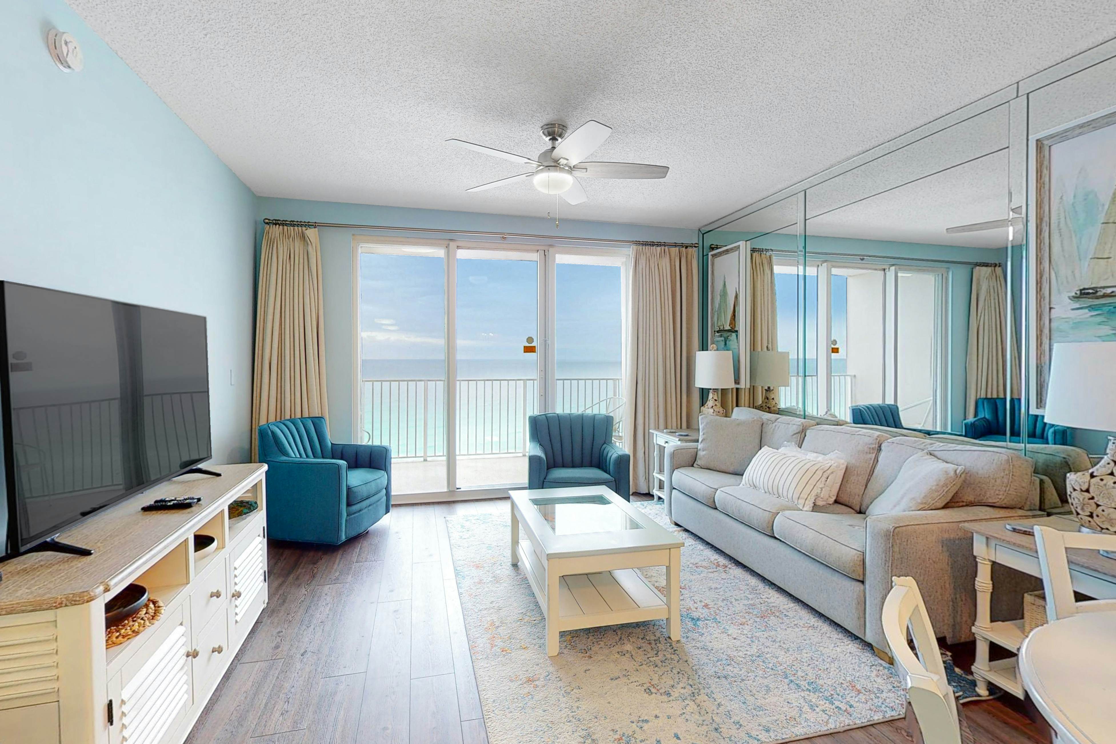 Lovely gulf-front condo with pool, hot tub, central AC, & washer/dryer