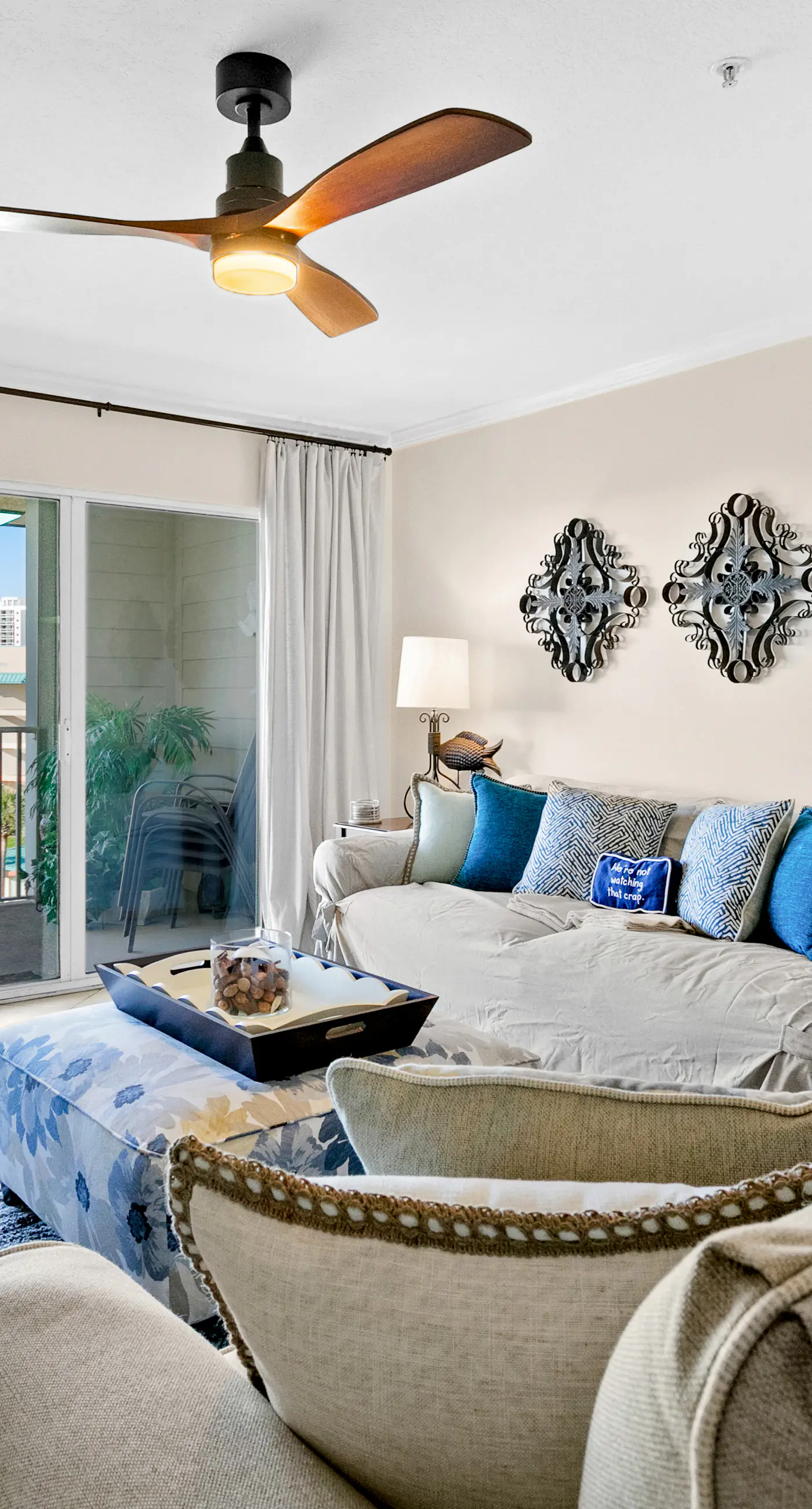 Ocean view condo with high-speed WiFi, balcony, shared pool, & beach access