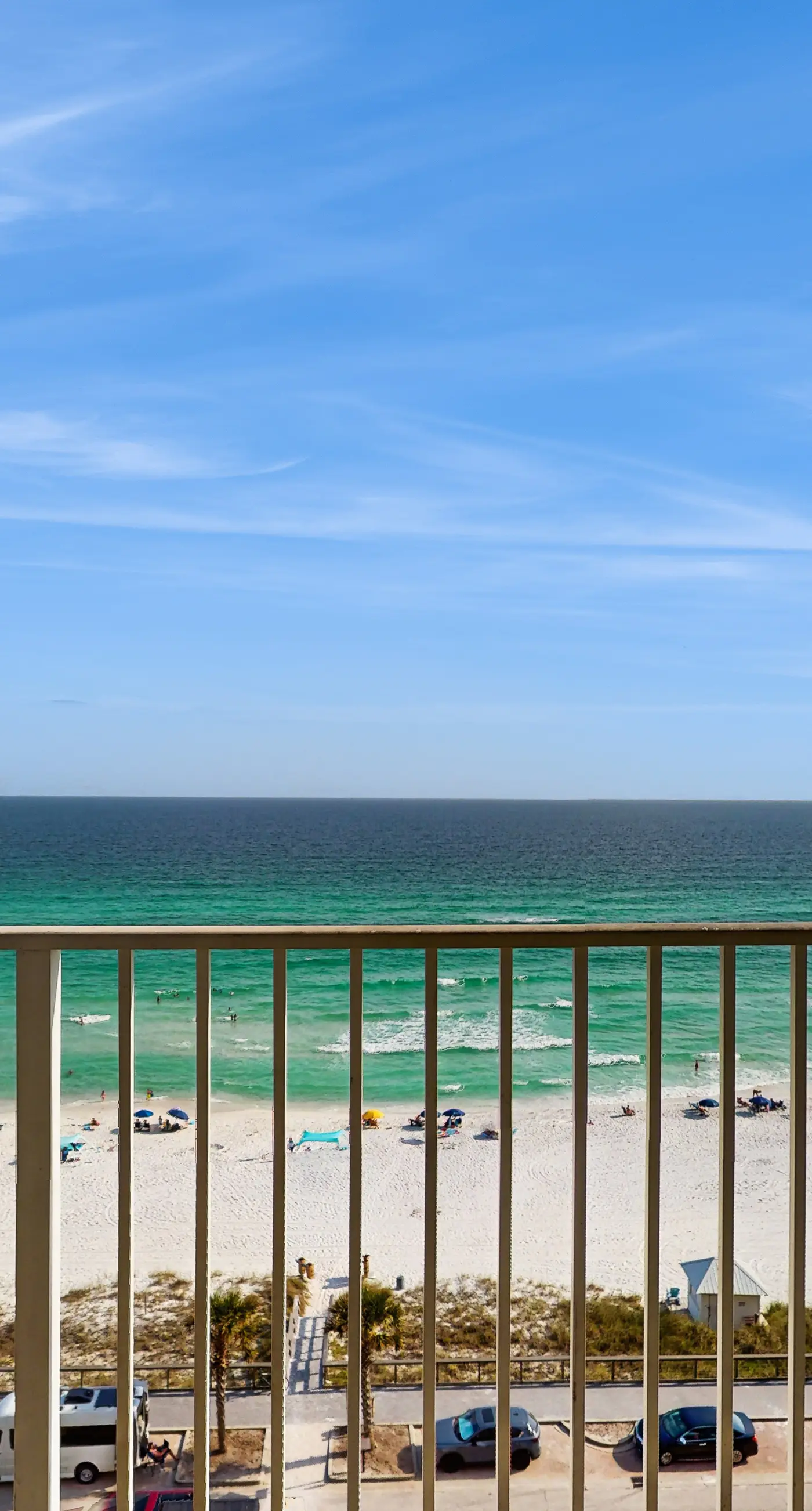 Gulf front getaway w/ a furnished balcony, shared pool, & resort amenities