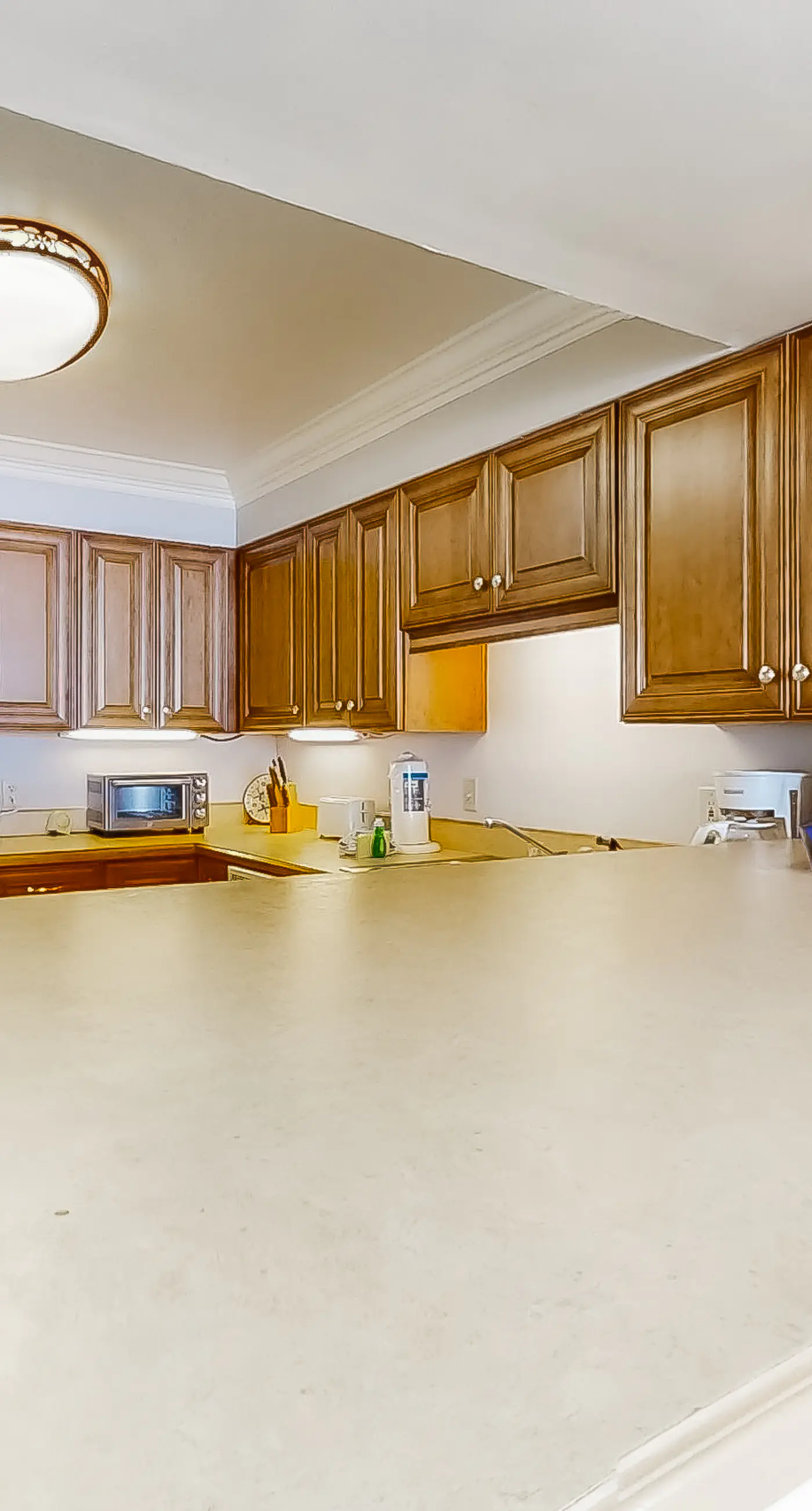 Spacious beachfront condo on second floor with balcony, beach views & pool