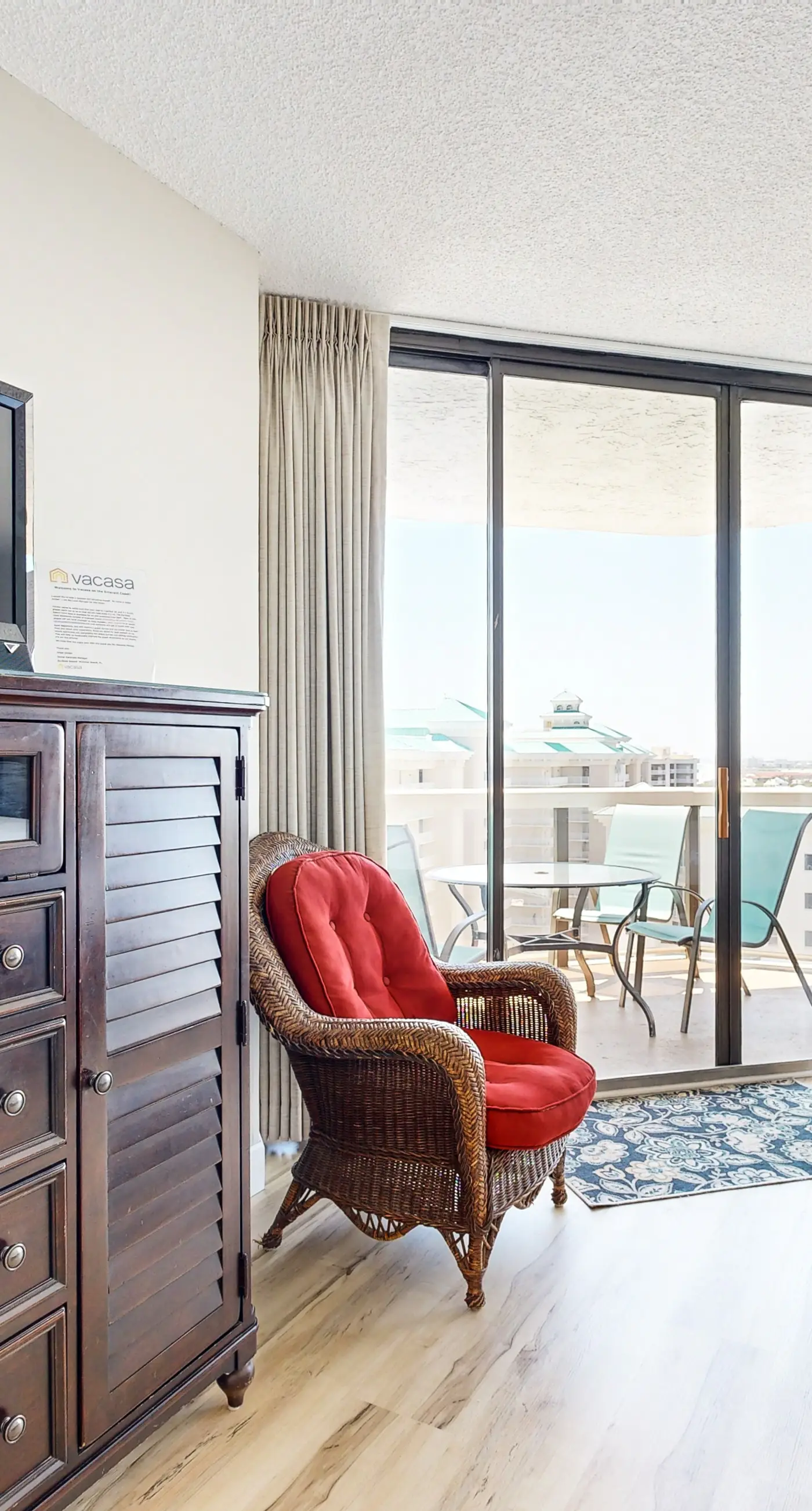 Cozy coastal condo with balcony, beach views, & resort pool