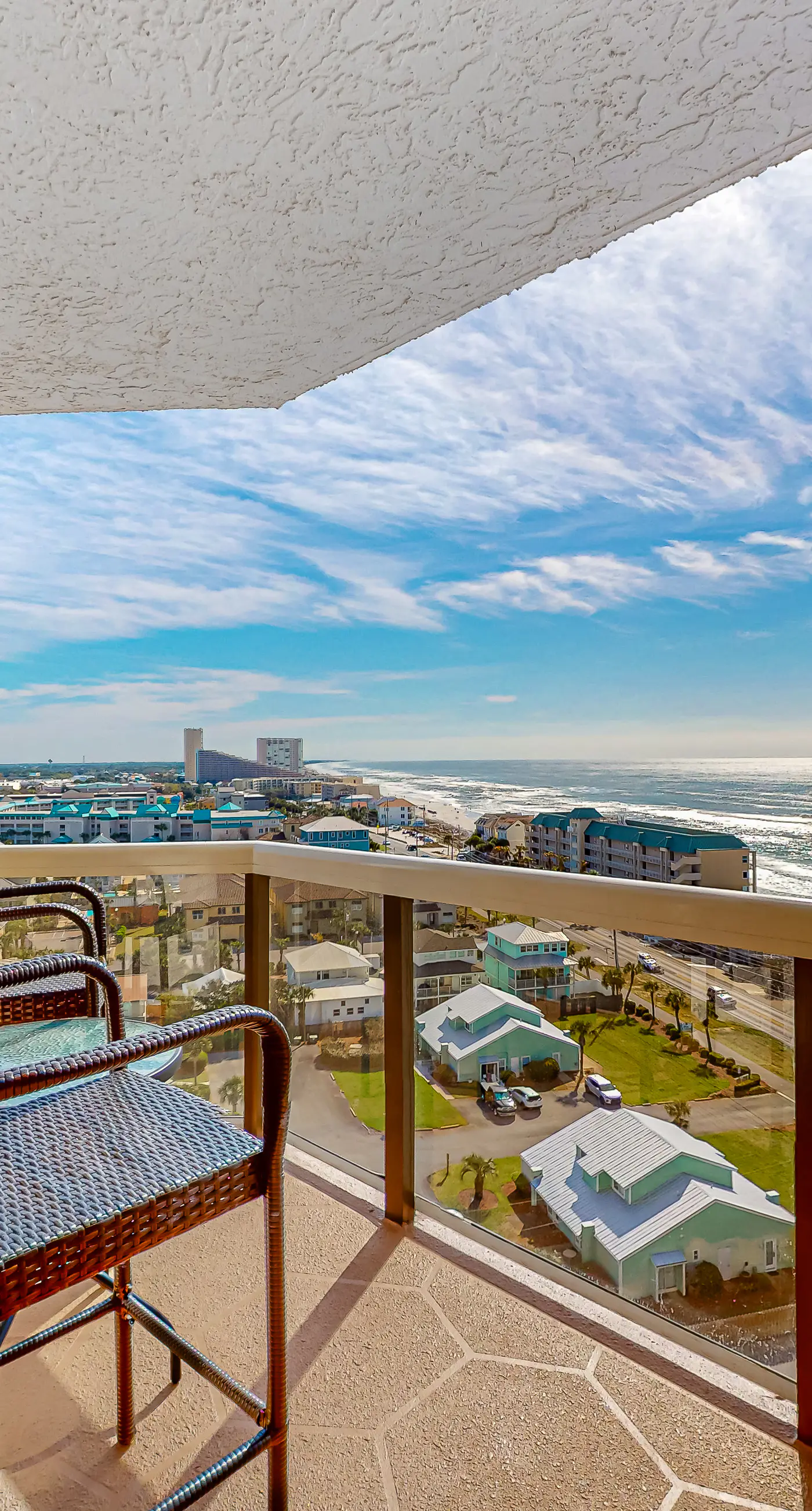 Gulf-view resort condo with pool, hot tubs, & over-street beach access