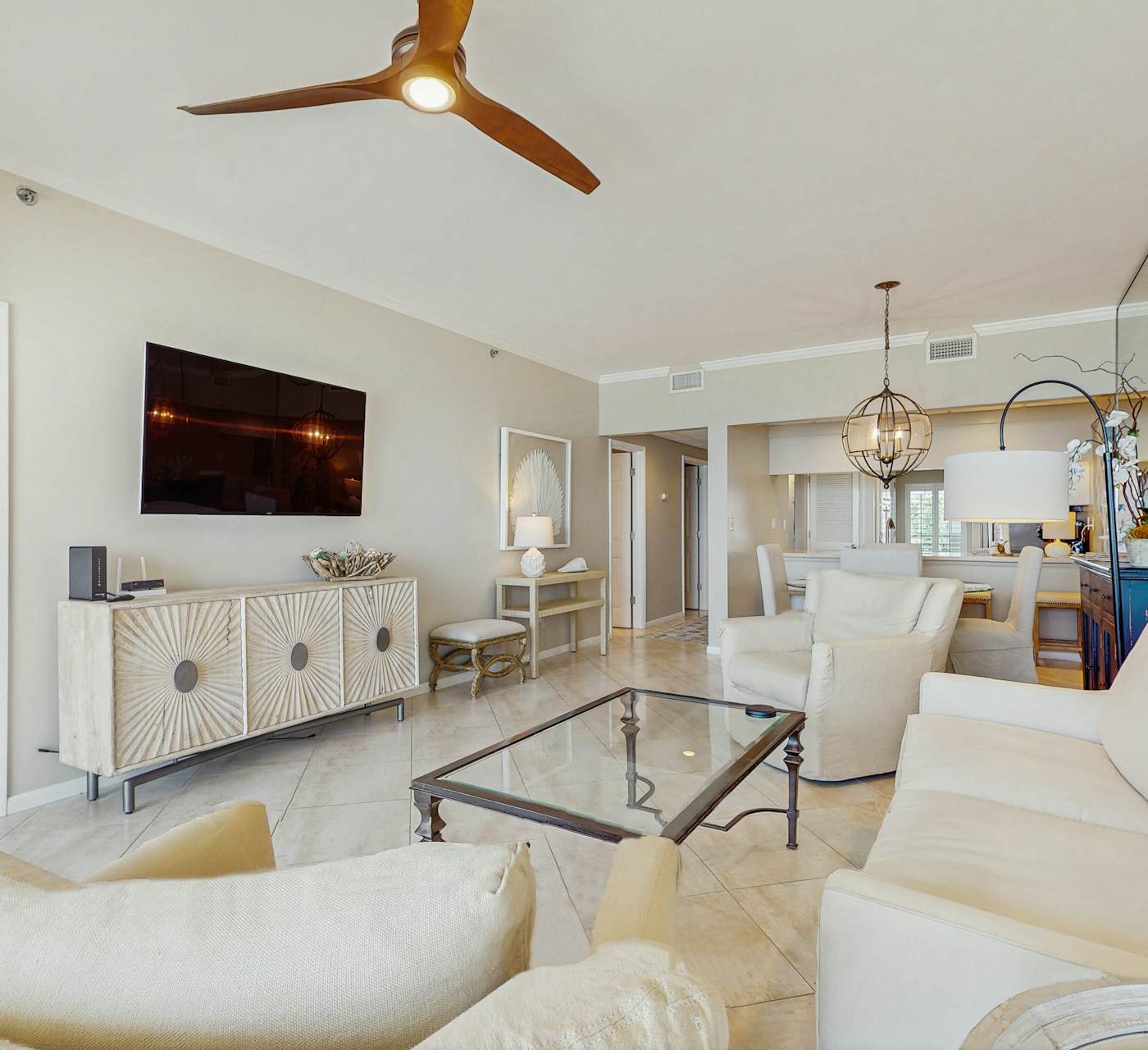 Open-concept beachfront home with balcony, lagoon pool ...