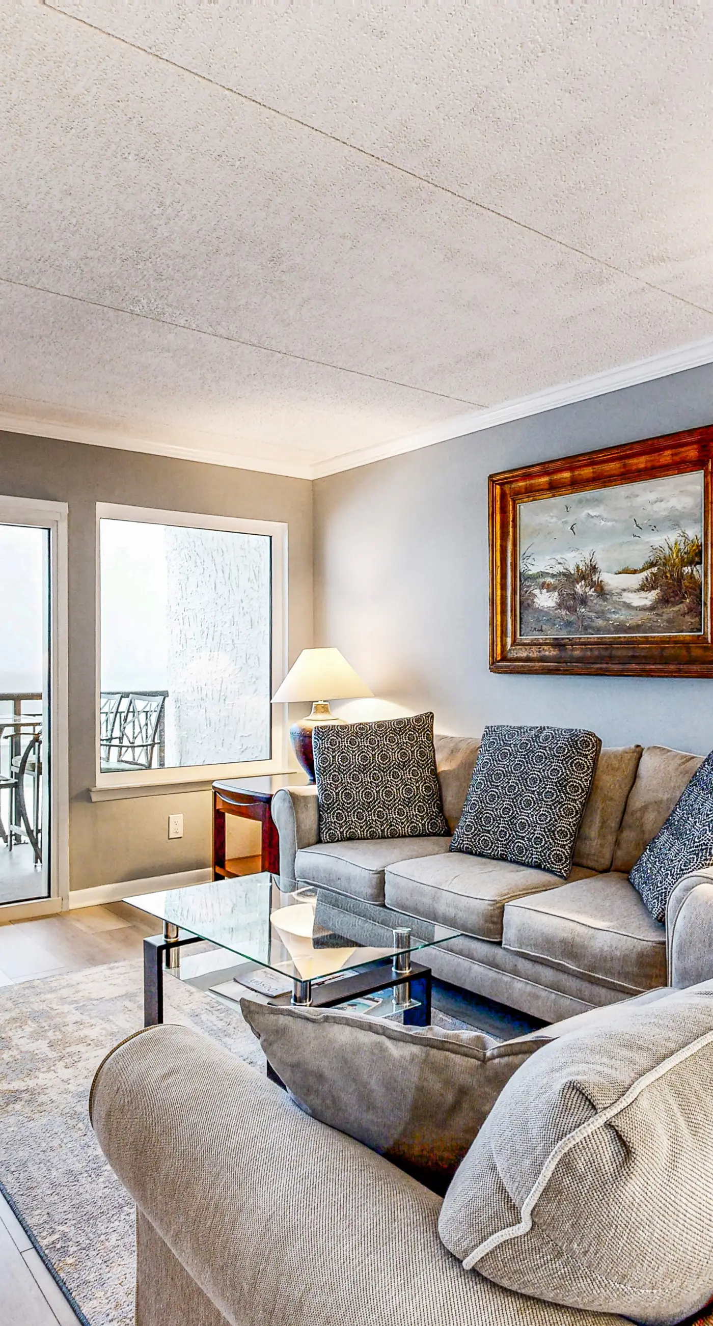 Beachfront condo with Gulf-view balcony, central AC, pool, & tennis