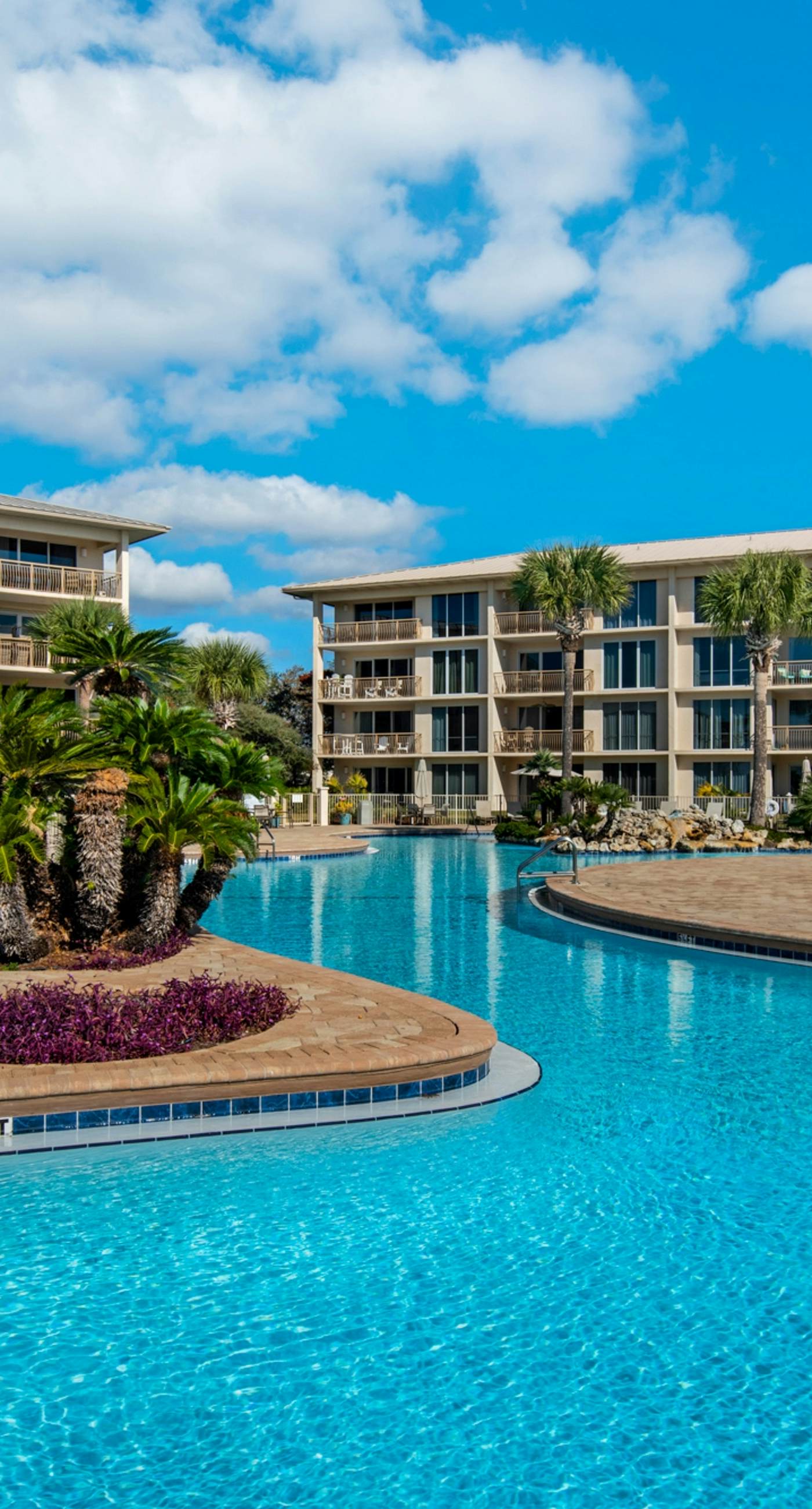 Water-view condo with pool, hot tub & pickleball