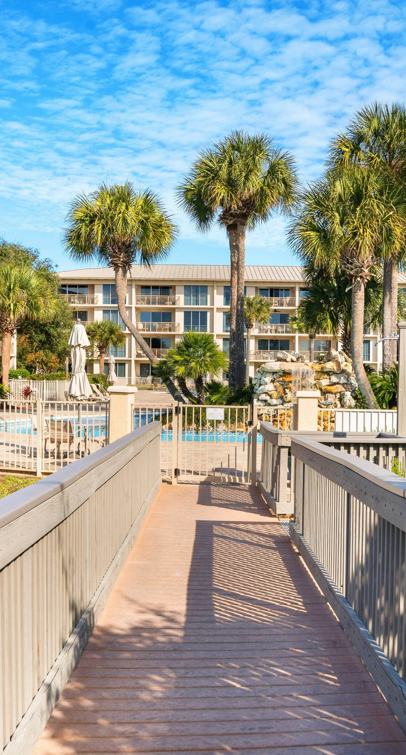 Water-view condo with pool, hot tub & pickleball