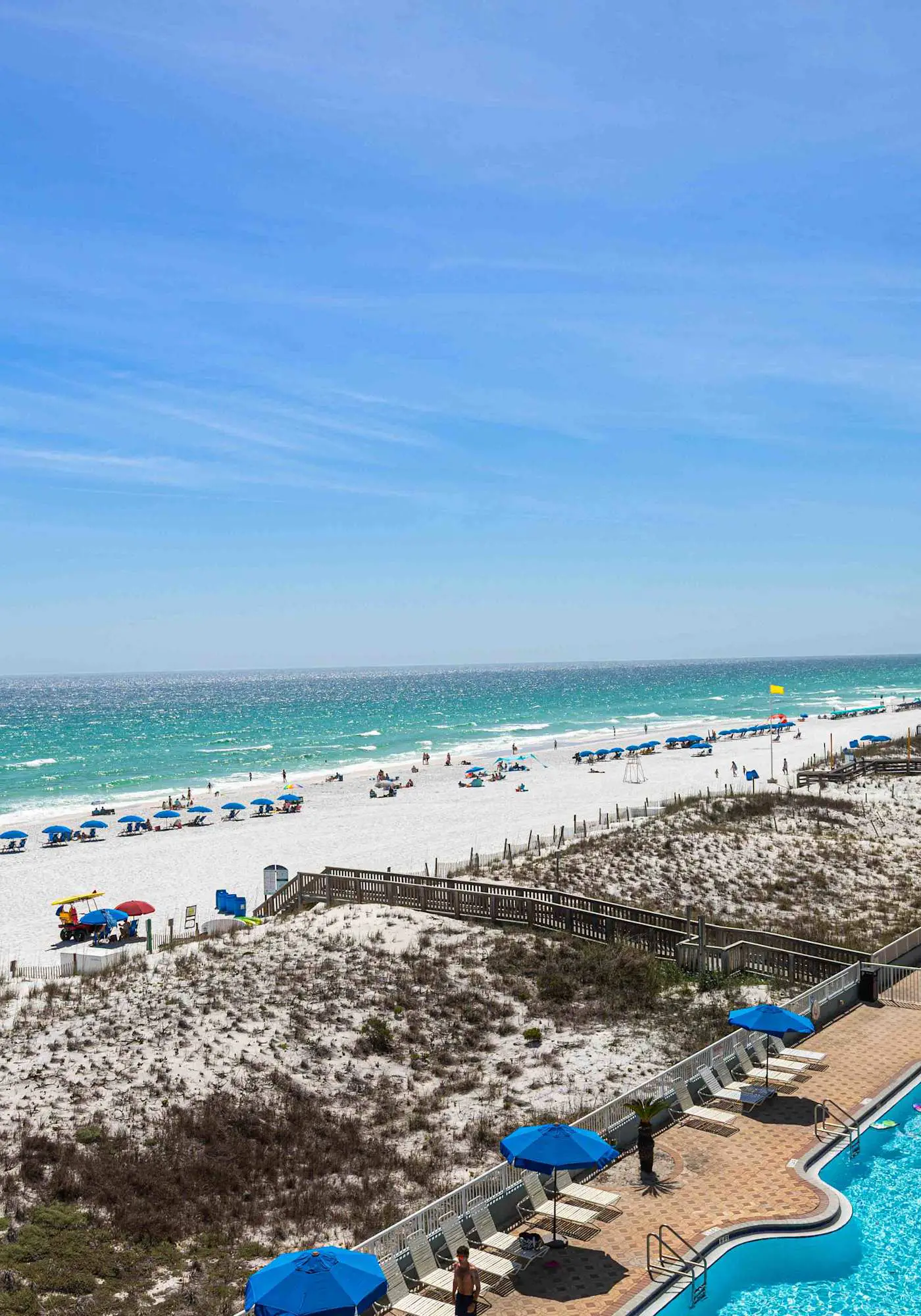 Beachfront condo with gulf views, pool, gym, & private balcony