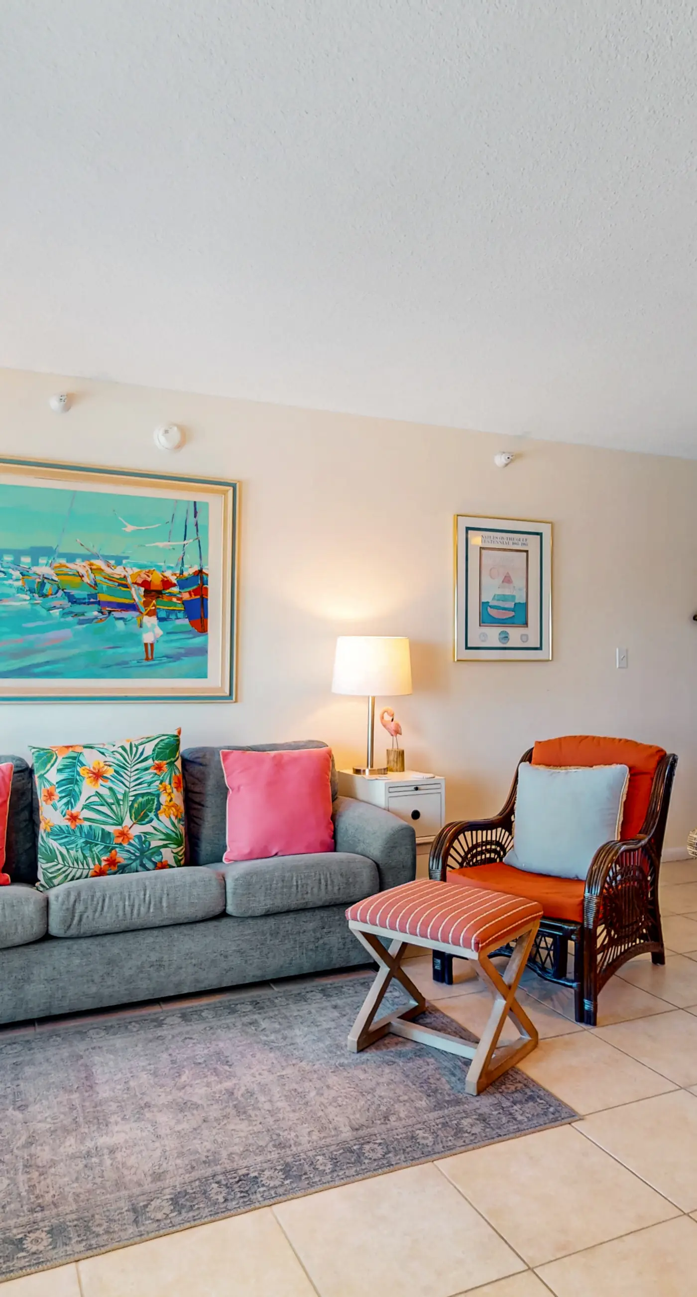 Gulf-front condo with shared pool & gym, balcony, WiFi, & great view