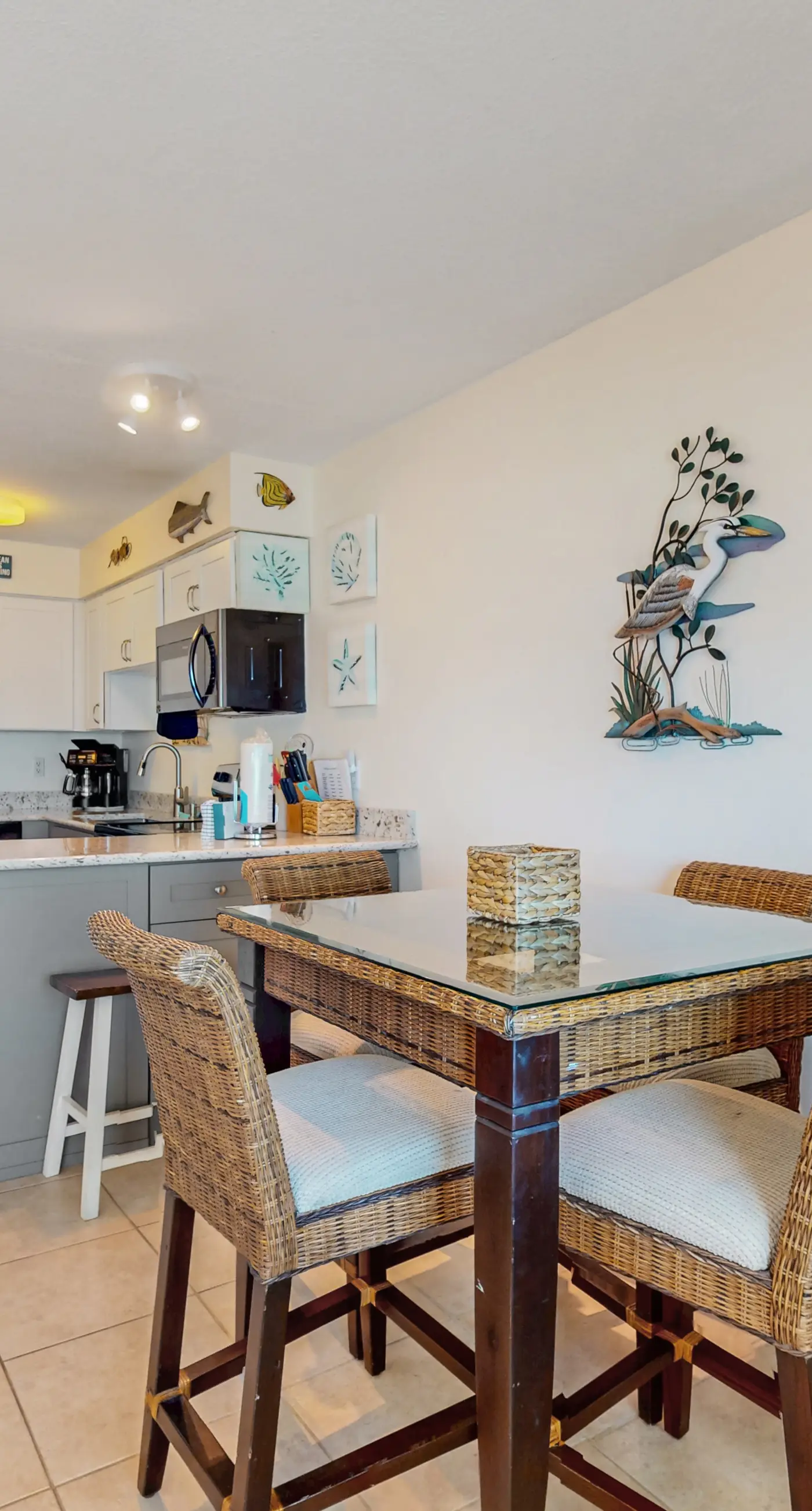 Gulf-front condo with shared pool & gym, balcony, WiFi, & great view
