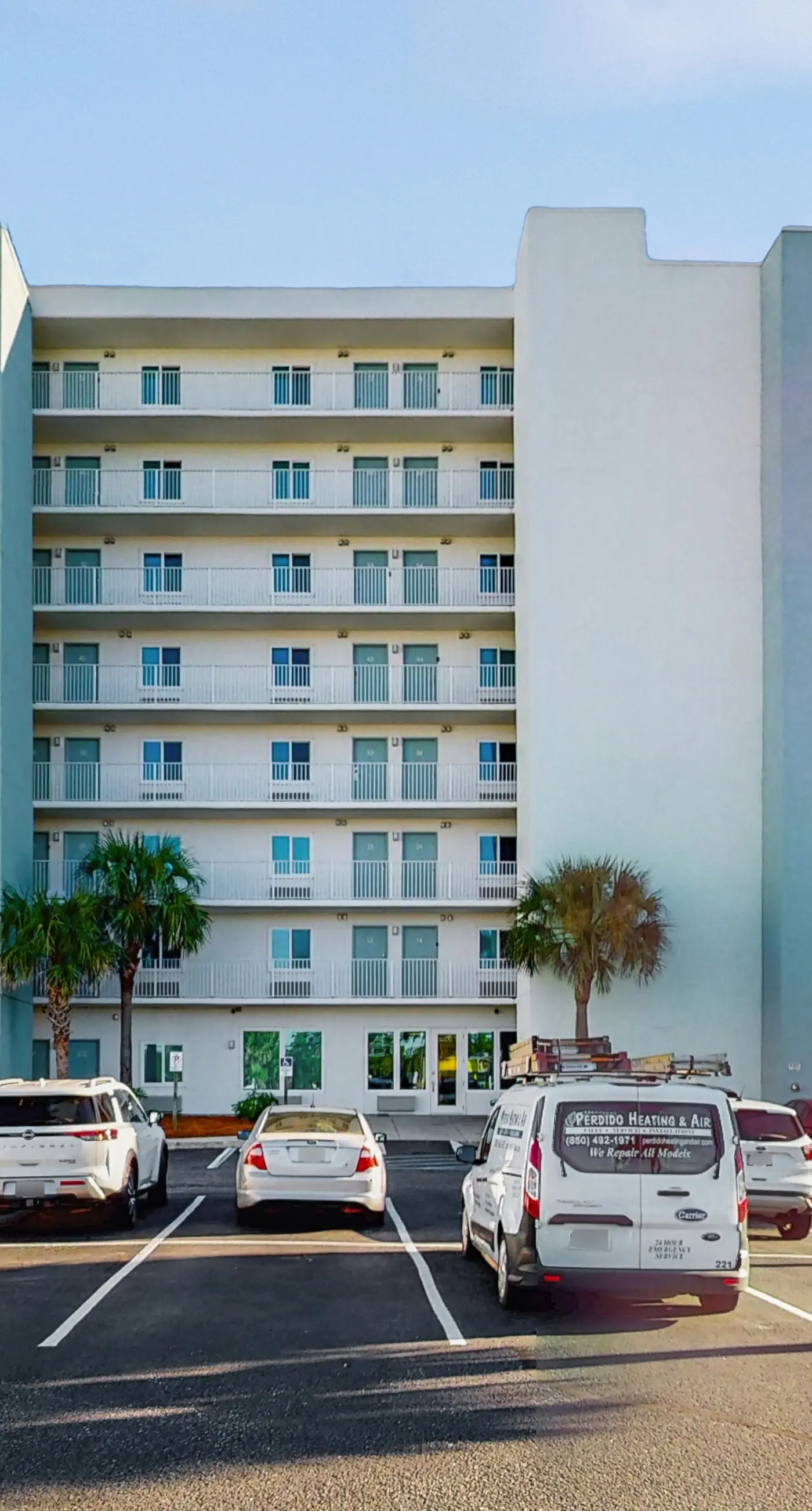 Gulf-front condo with shared pool & gym, balcony, WiFi, & great view