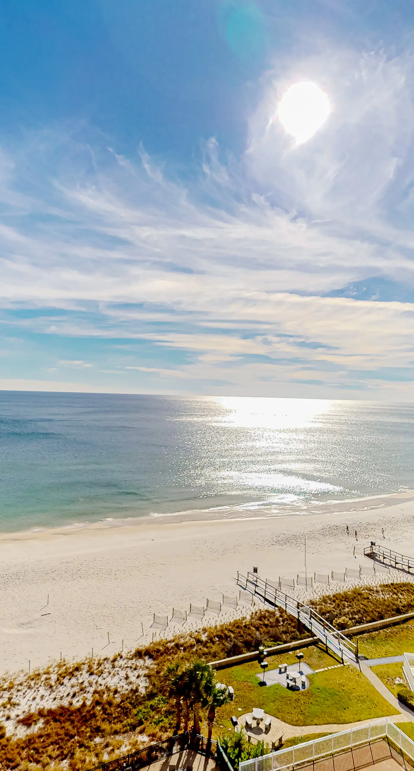 Gulf-front condo with pools, hot tub, beach access & views