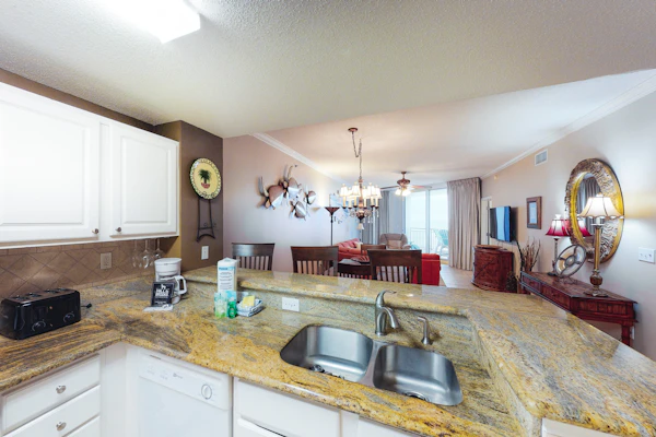 Coastal condo steps to beach with pools, hot tub, gym & amazing views