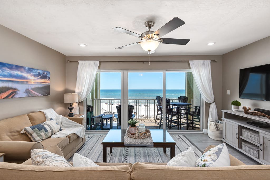 Stylish oceanfront condo w/ pool access, private W/D, ocean views, & central AC