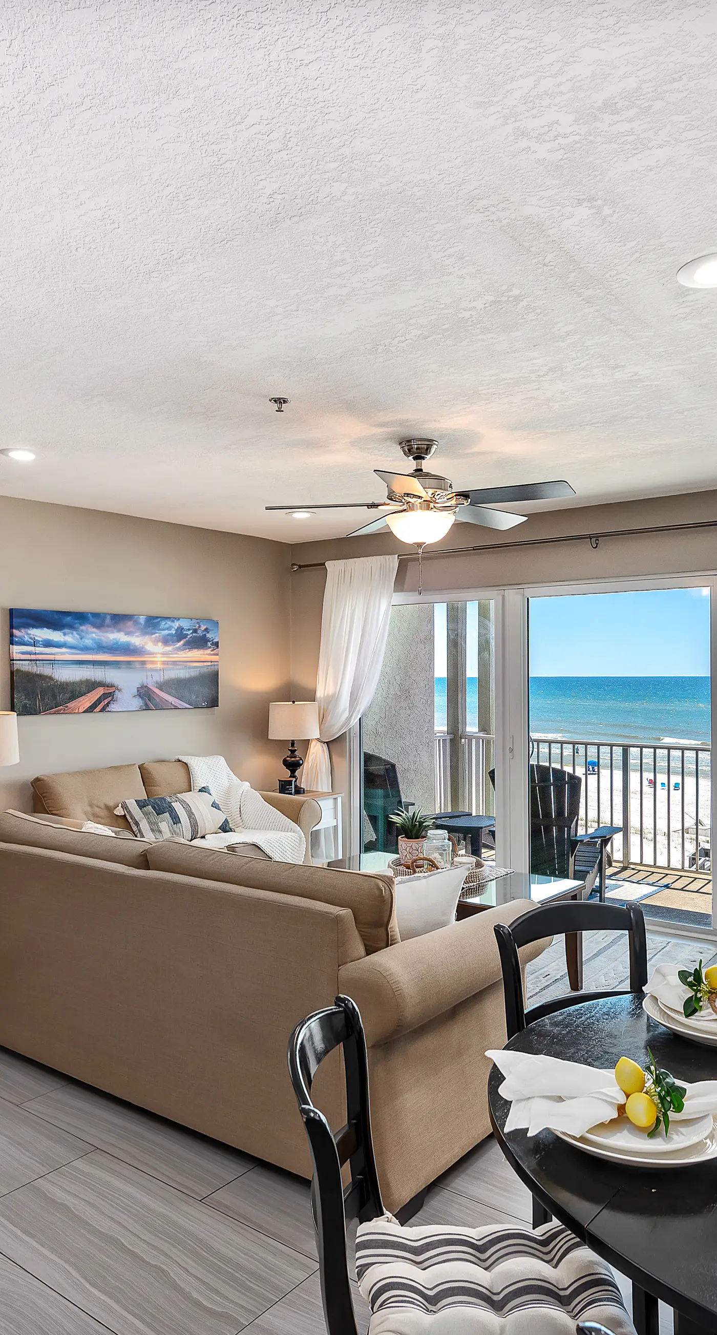Stylish oceanfront condo w/ pool access, private W/D, ocean views, & central AC