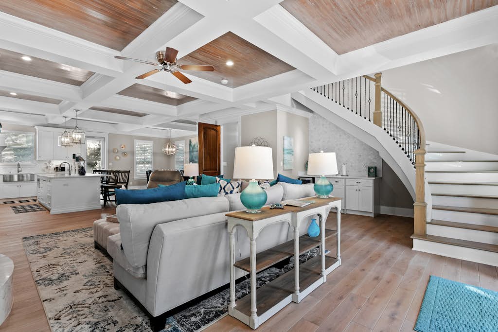 Luxe coastal villa with patio, firepit, grill, balcony, ac, & high-speed wifi