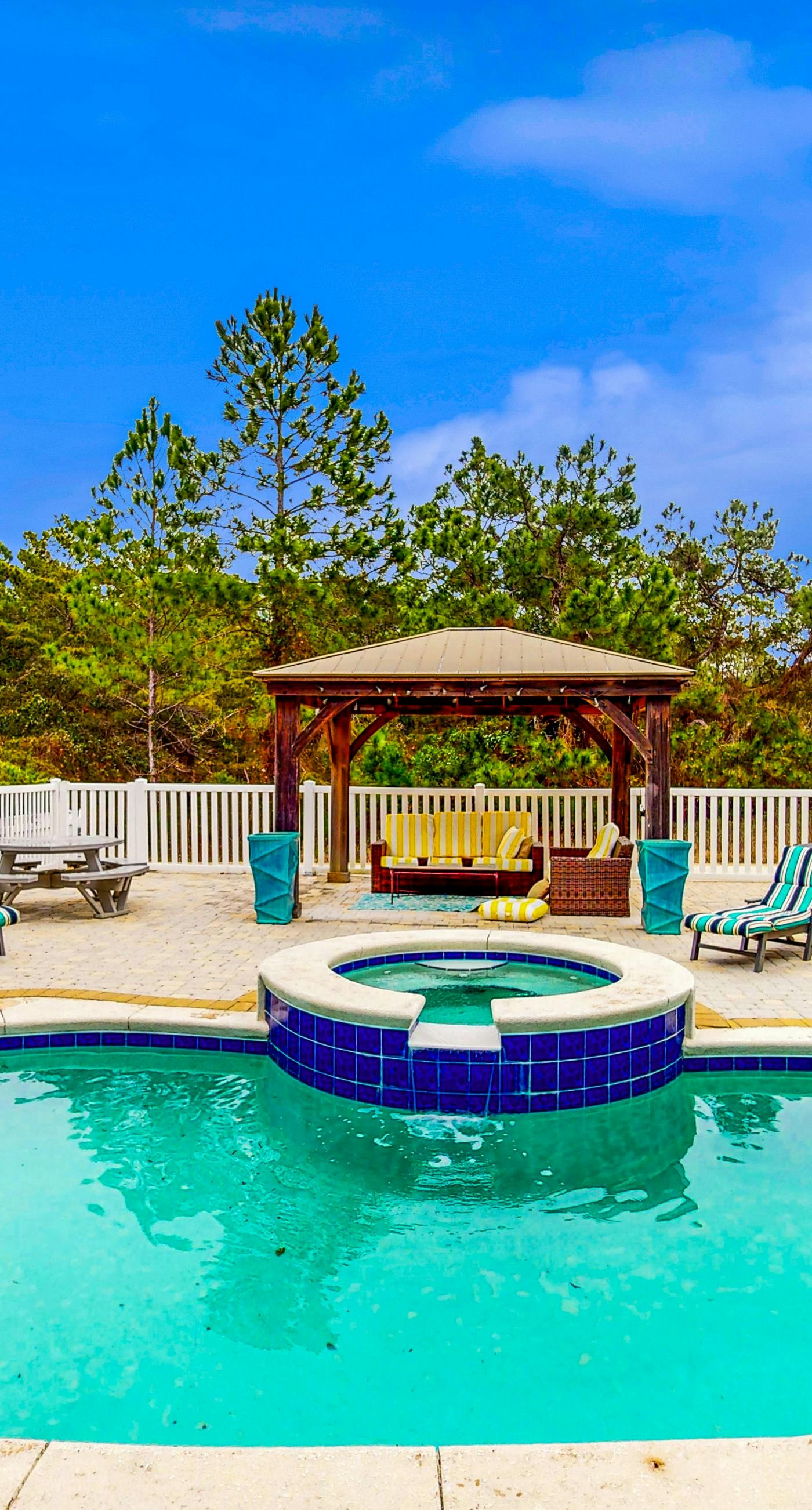 Luxury home with private saltwater pool, spa, gazebo & deck - walk to beach