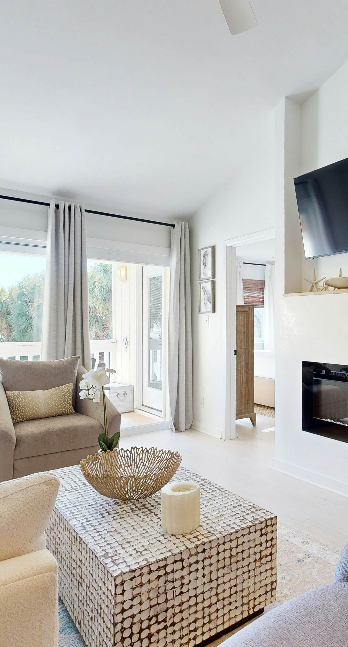 Courtyard view condo with private beach access, private balcony, & free WiFi