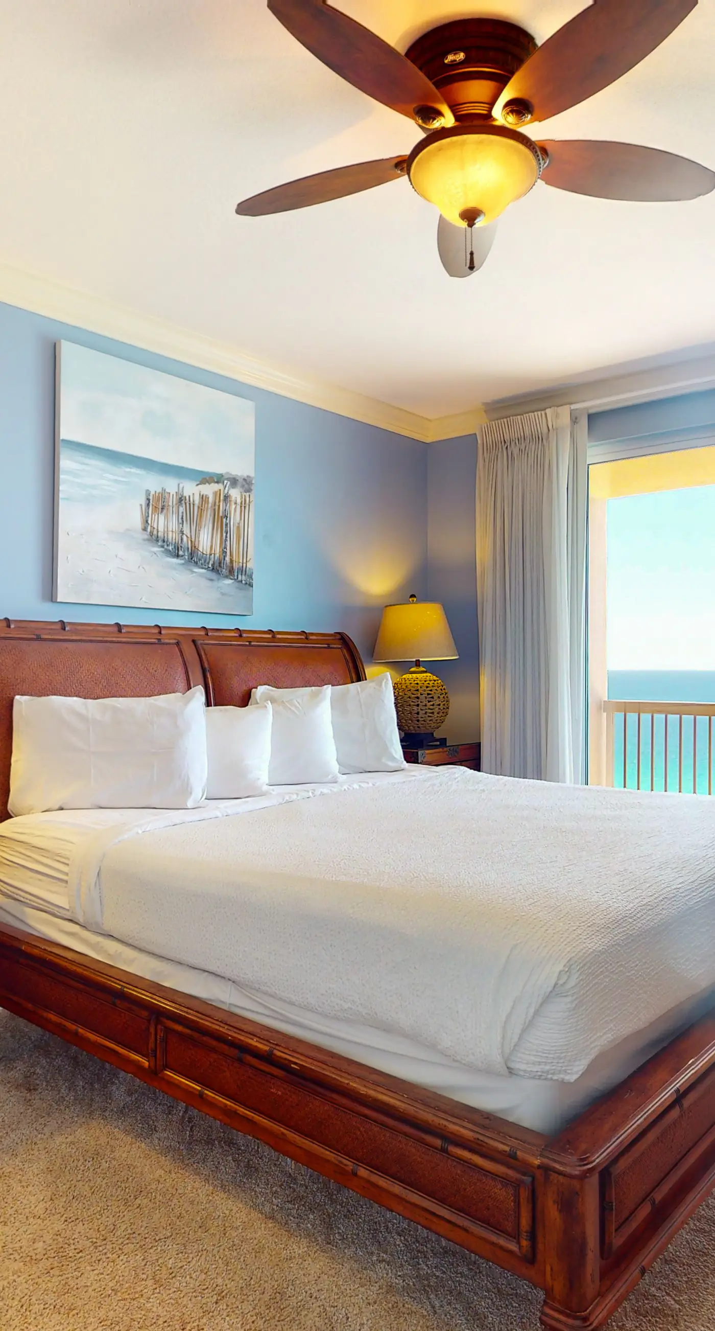 Tropical-themed 17th-floor condo with beachfront views, pools & gym
