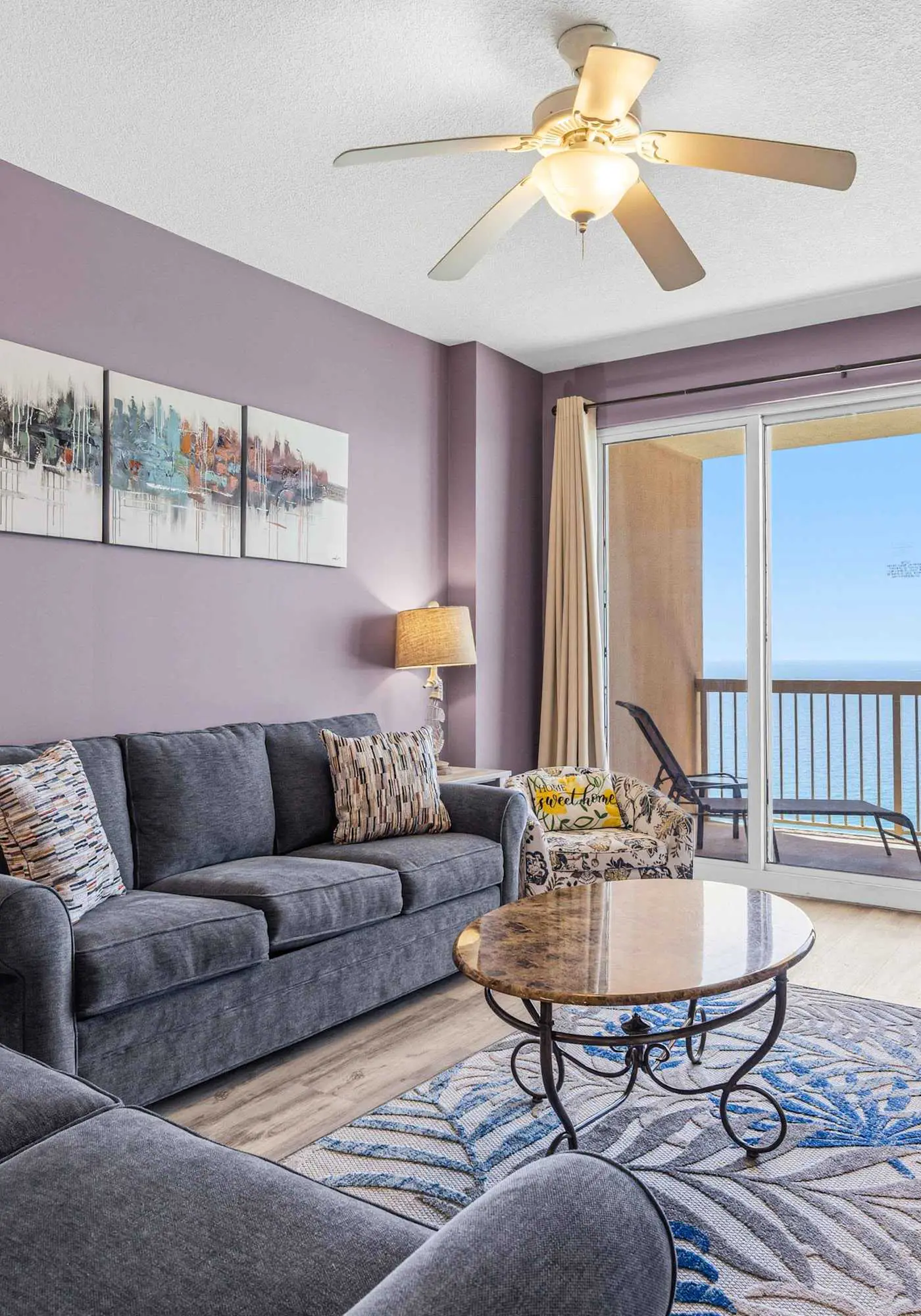 Elegant, beachfront condo with a furnished balcony, views & two pools