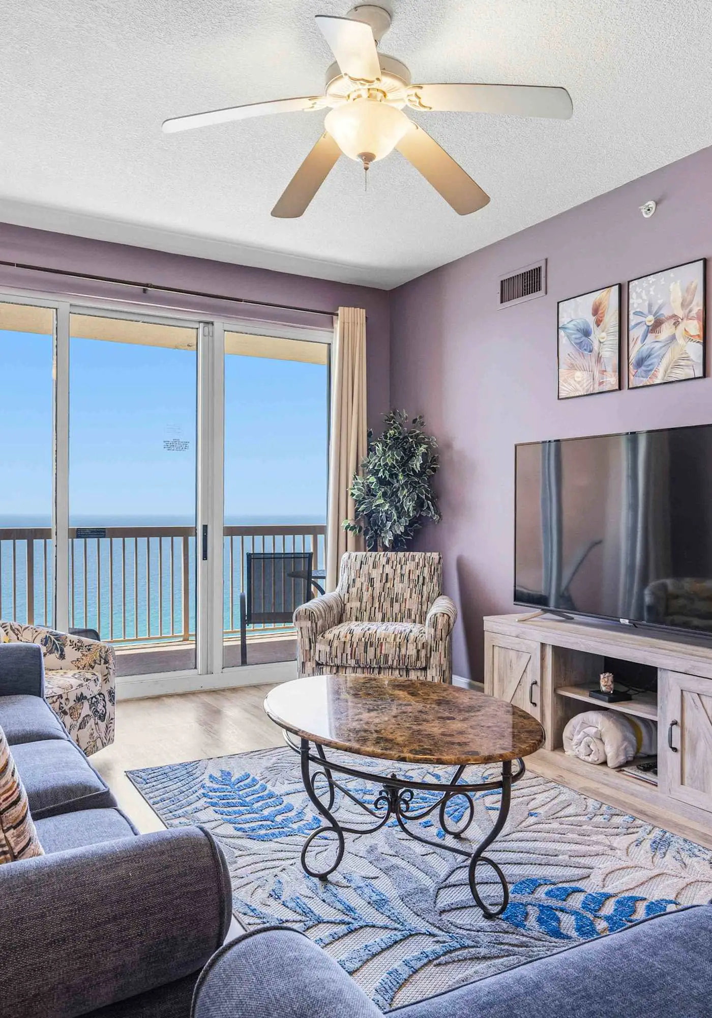 Elegant, beachfront condo with a furnished balcony, views & two pools