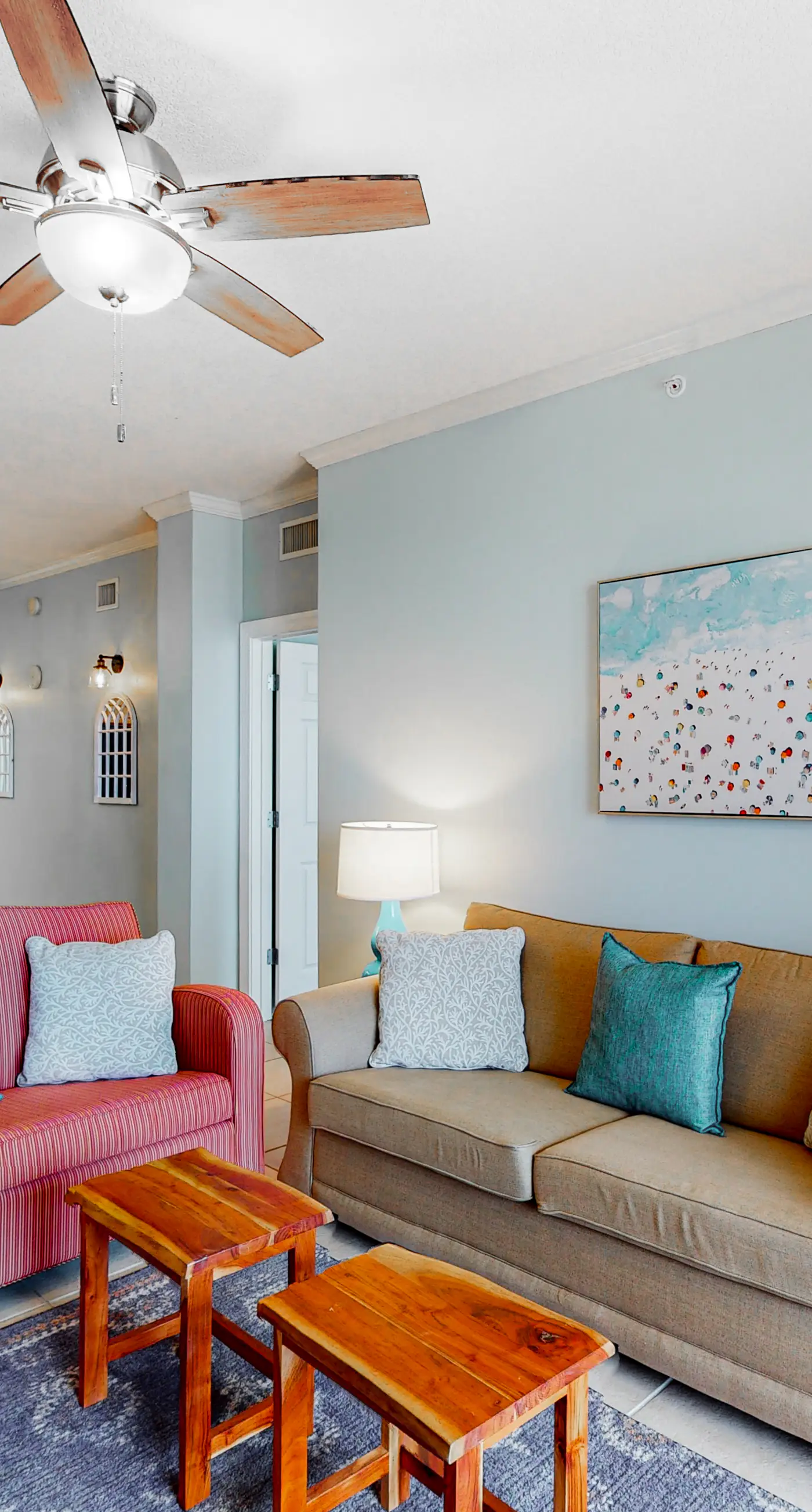 Elegant, beachfront condo with two pools, BBQ area & fitness room