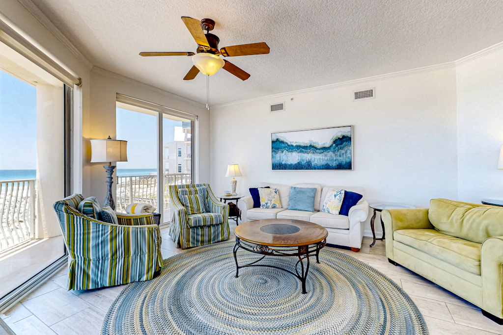 Gulf-front 3-bedroom condo with balconies off each bedroom & pickleball