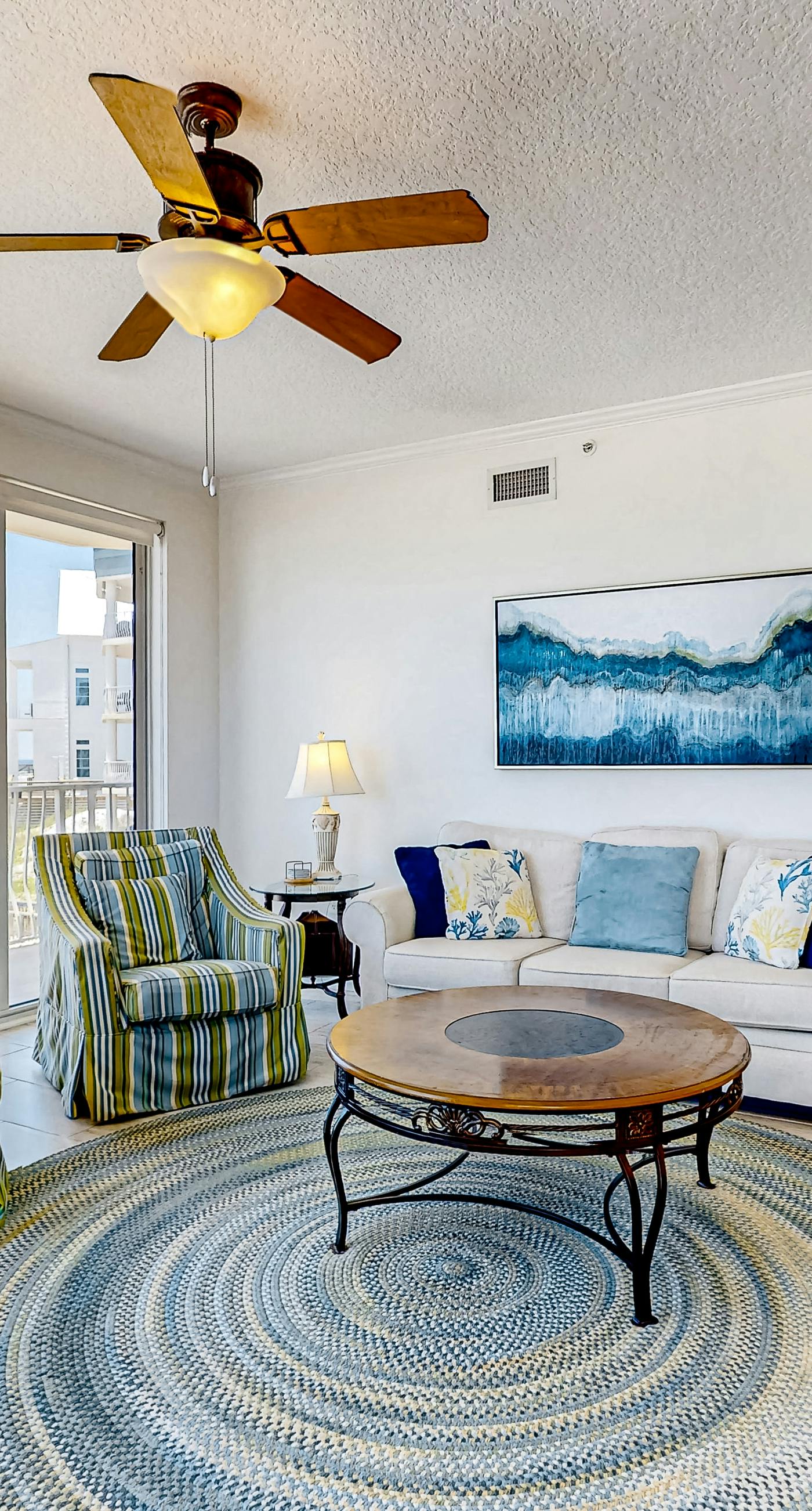 Gulf-front 3-bedroom condo with balconies off each bedroom & pickleball