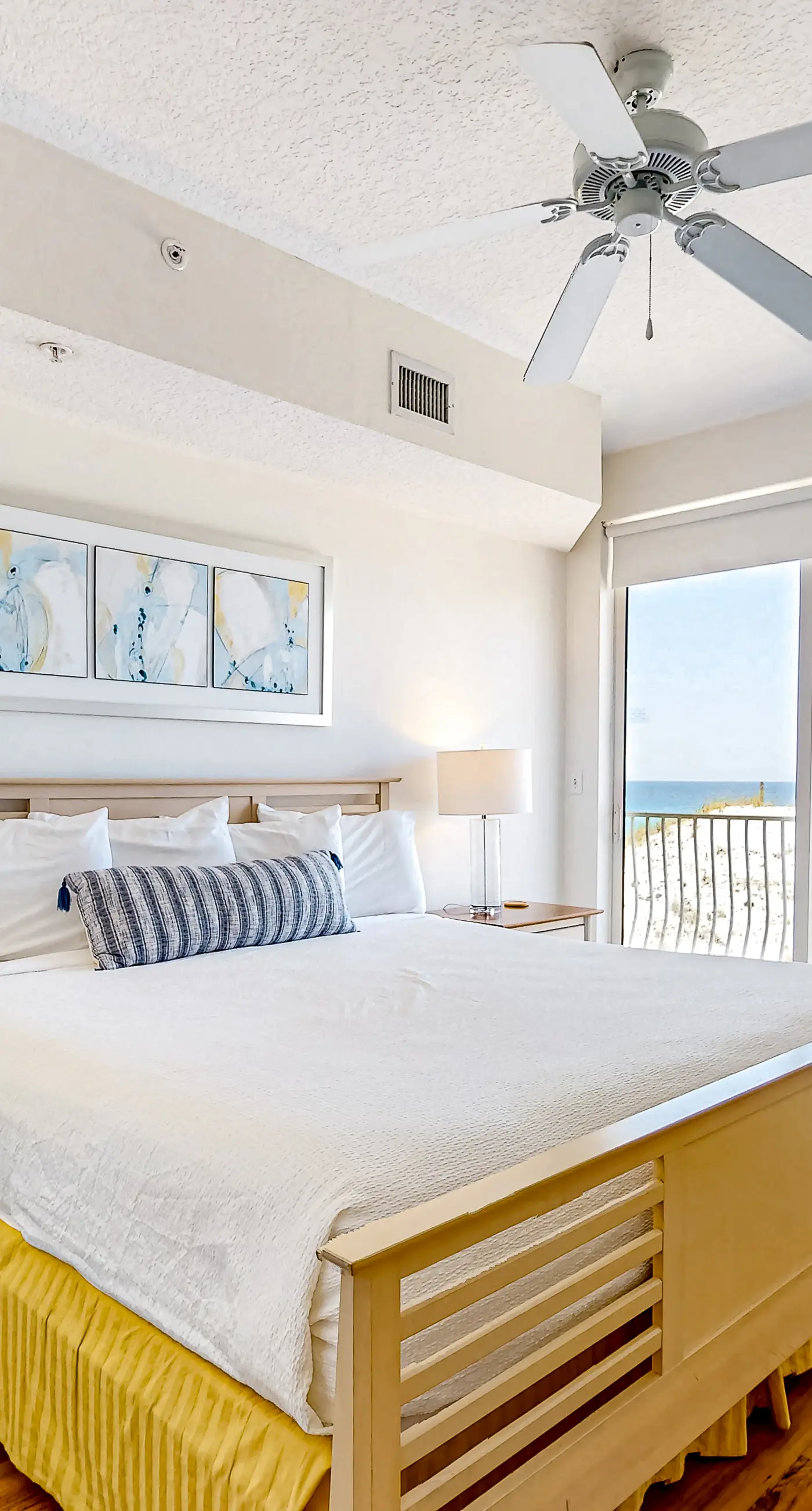 Gulf-front 3-bedroom condo with balconies off each bedroom & pickleball