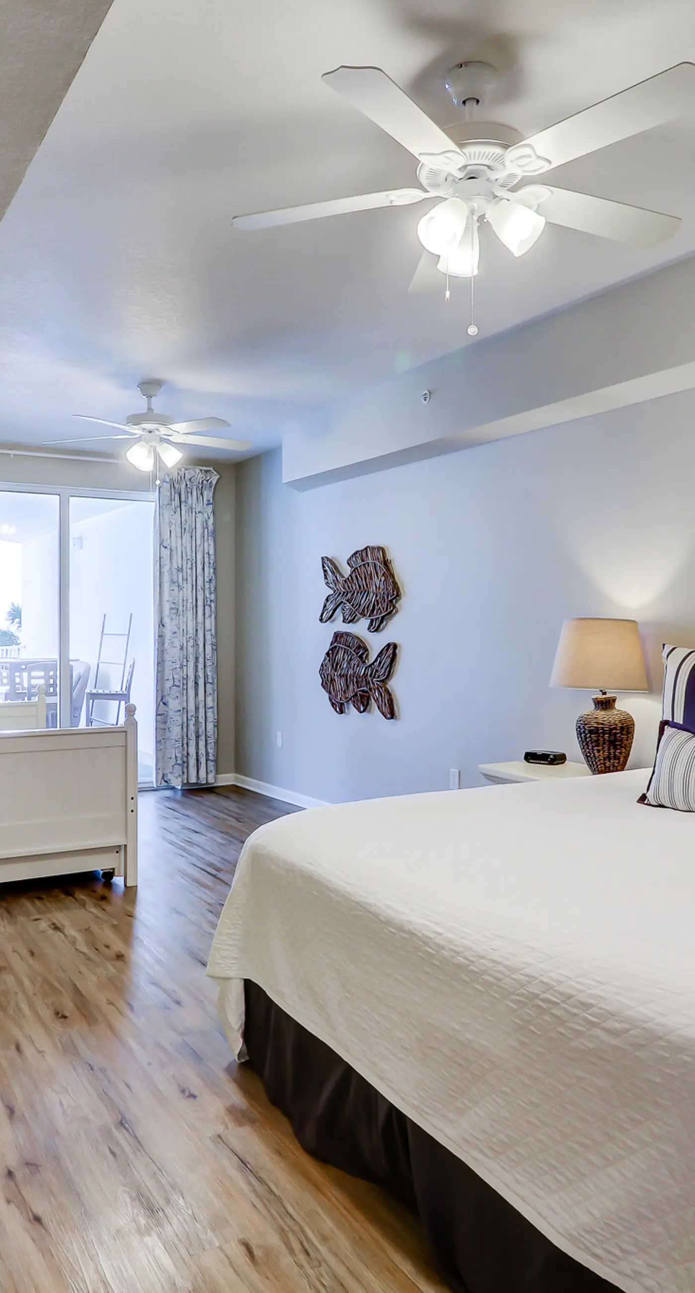 Two-bedroom with bunks, balcony overlooking pool & on-site pickleball