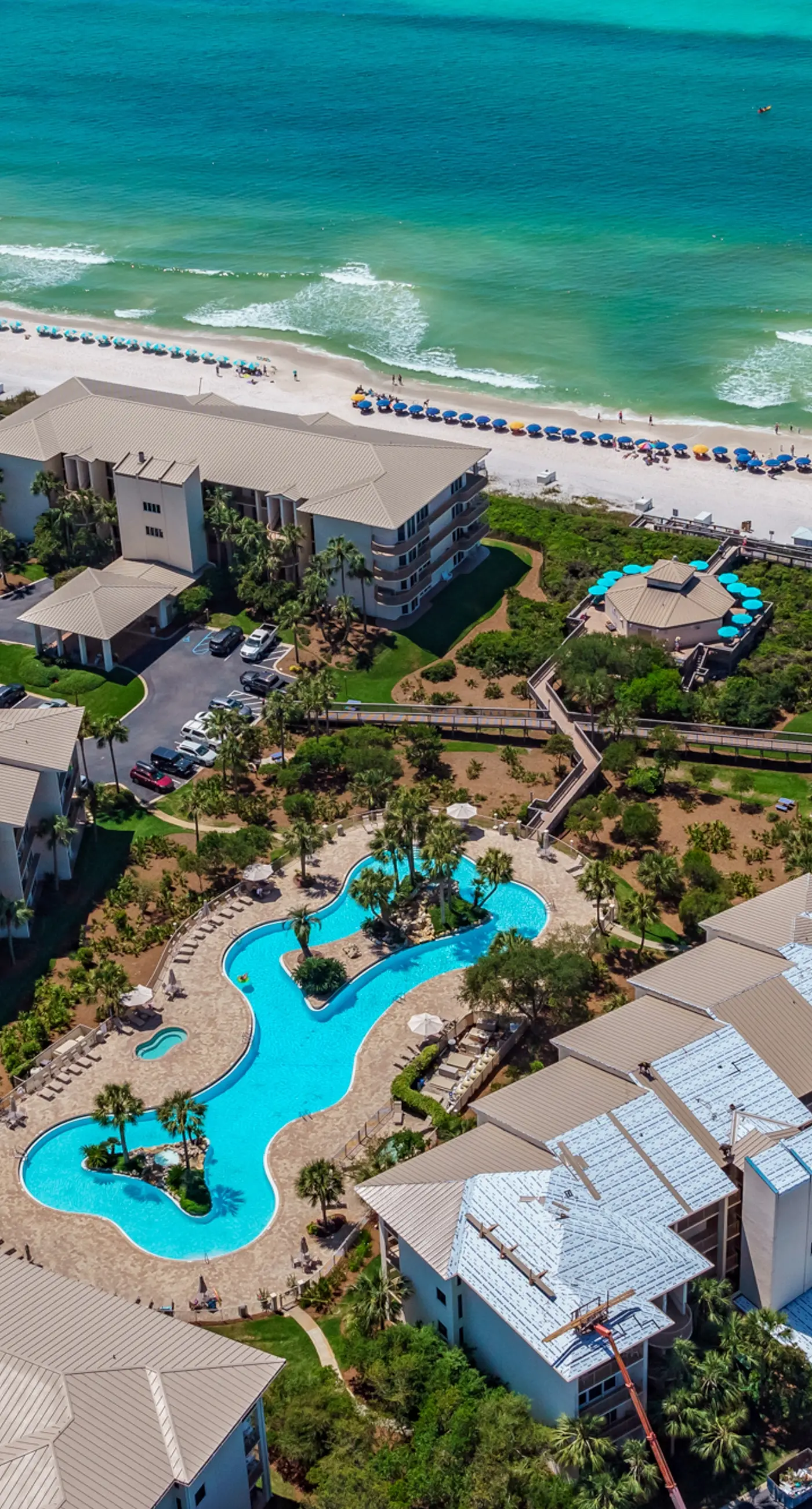 Two-bedroom with bunks, balcony overlooking pool & on-site pickleball